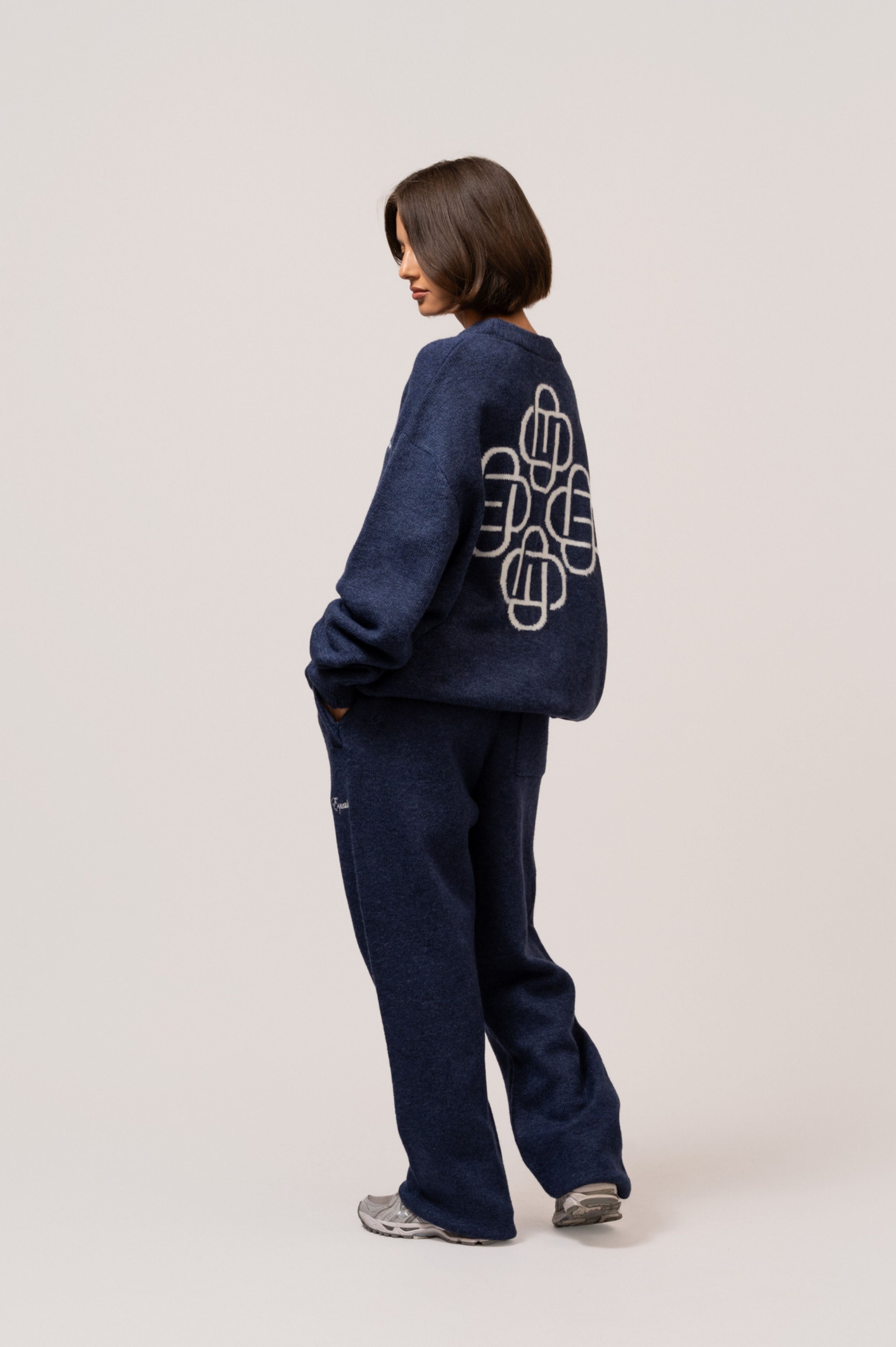FLUFFY KNIT SET | NAVY