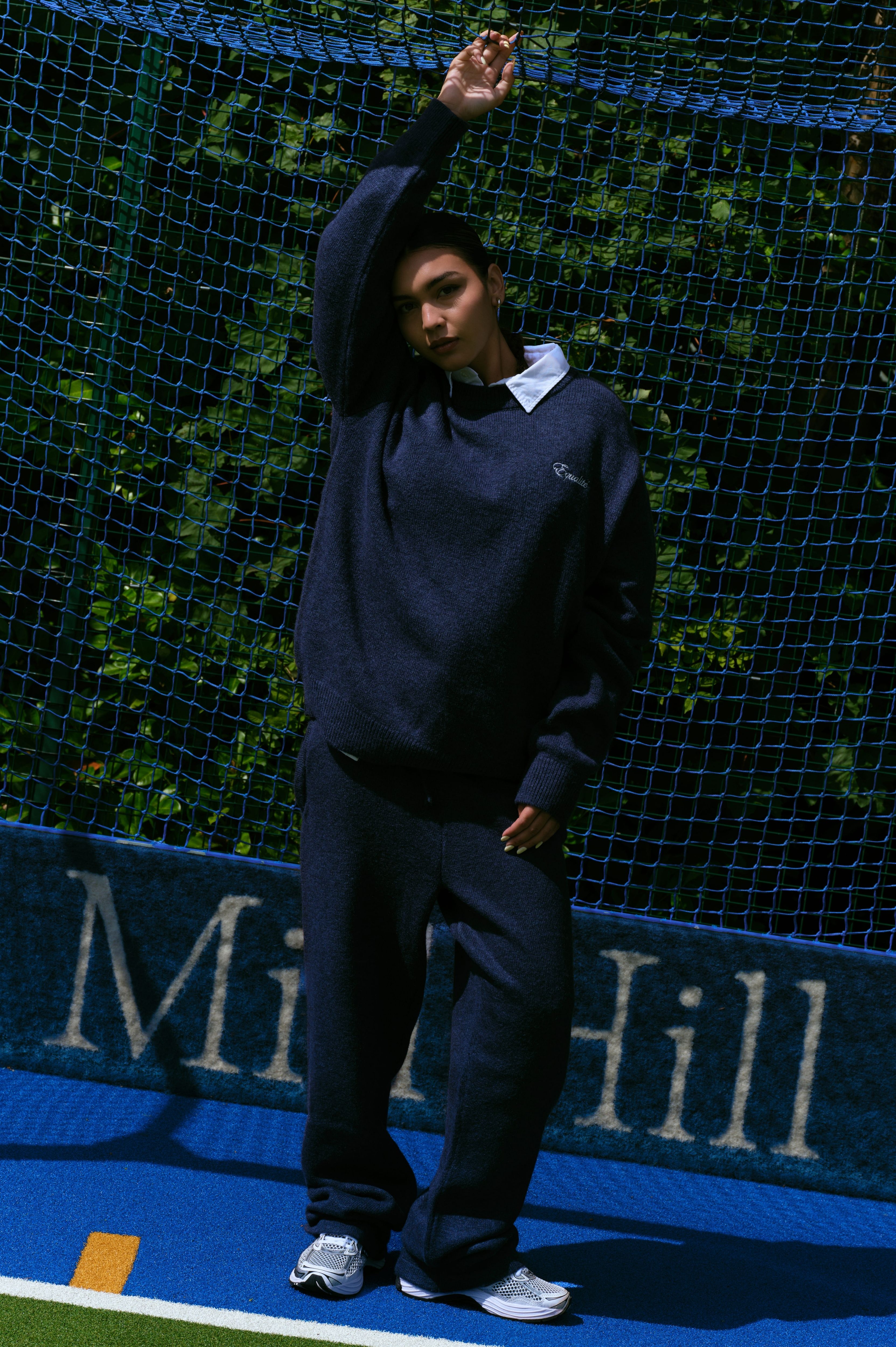 FLUFFY KNIT SET | NAVY