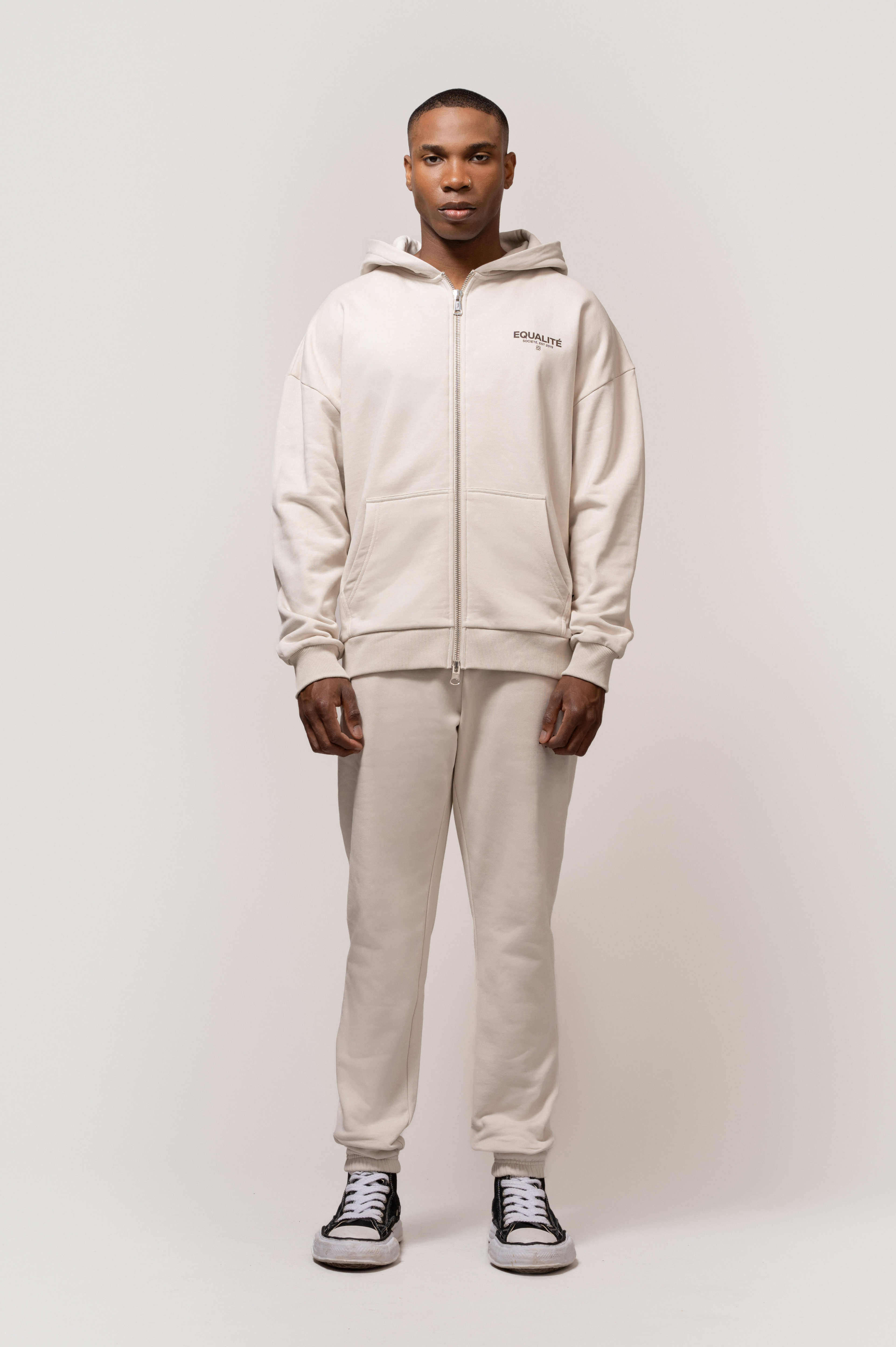 SOCIETÉ JOGGER SET OFF-WHITE & BROWN