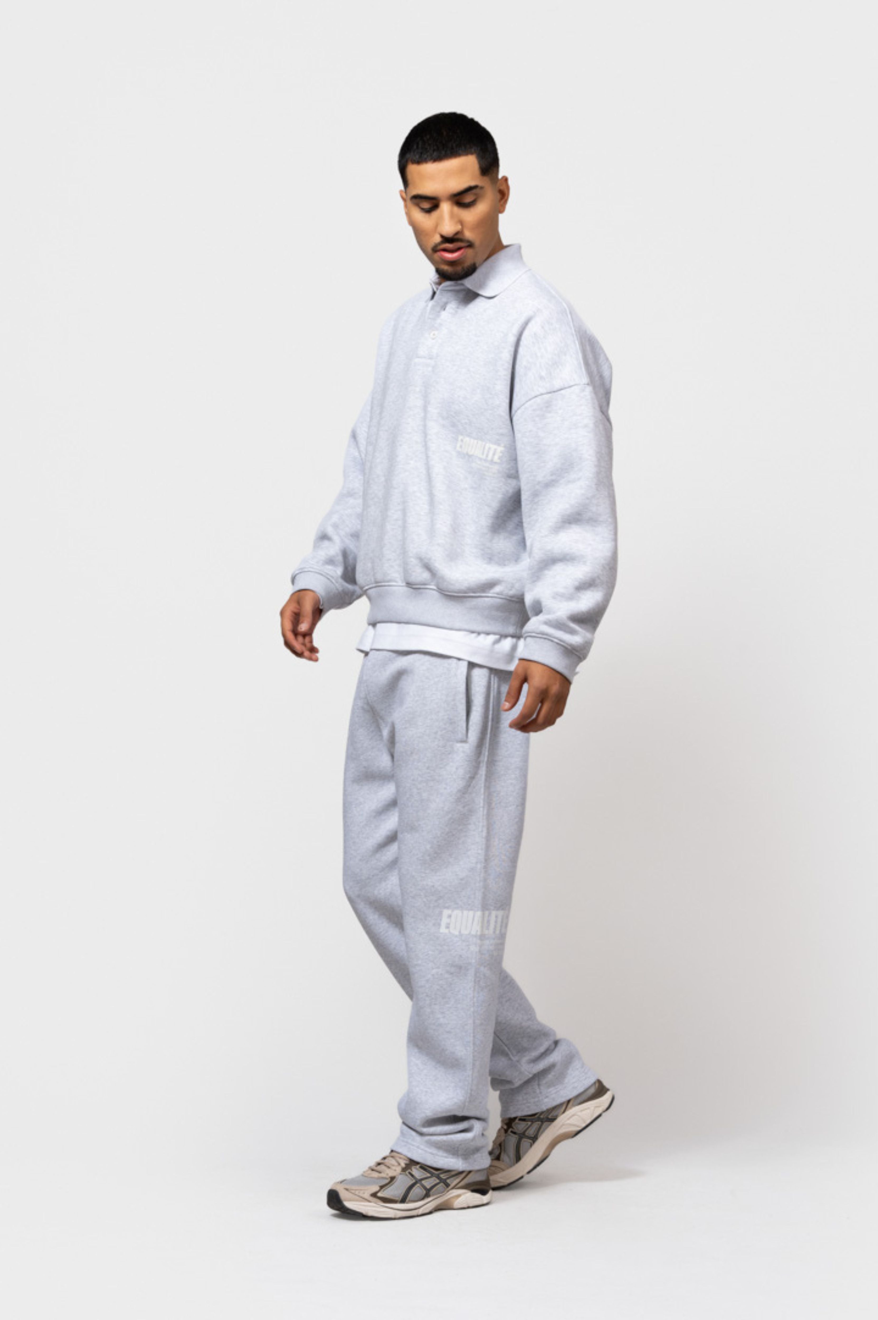 ELIA POLO SWEATER JOGGER SET | MELANGE GREY