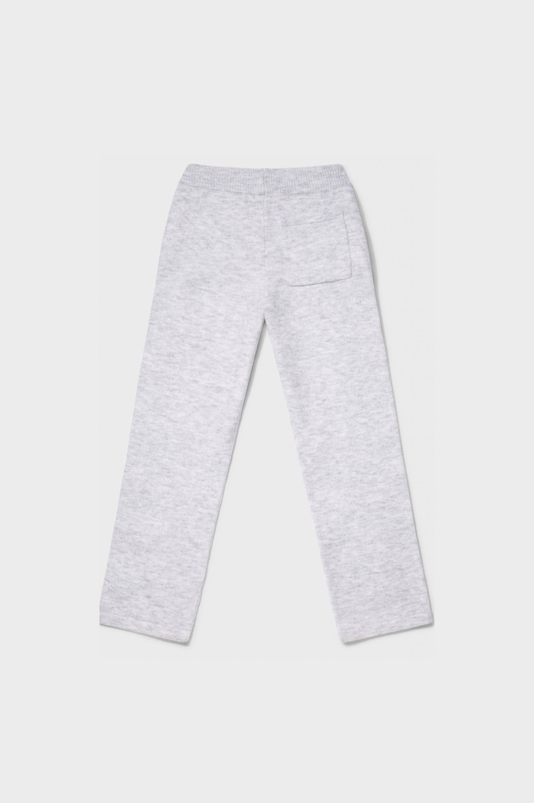 FLUFFY KNIT STRAIGHT FIT PANTS | GREY