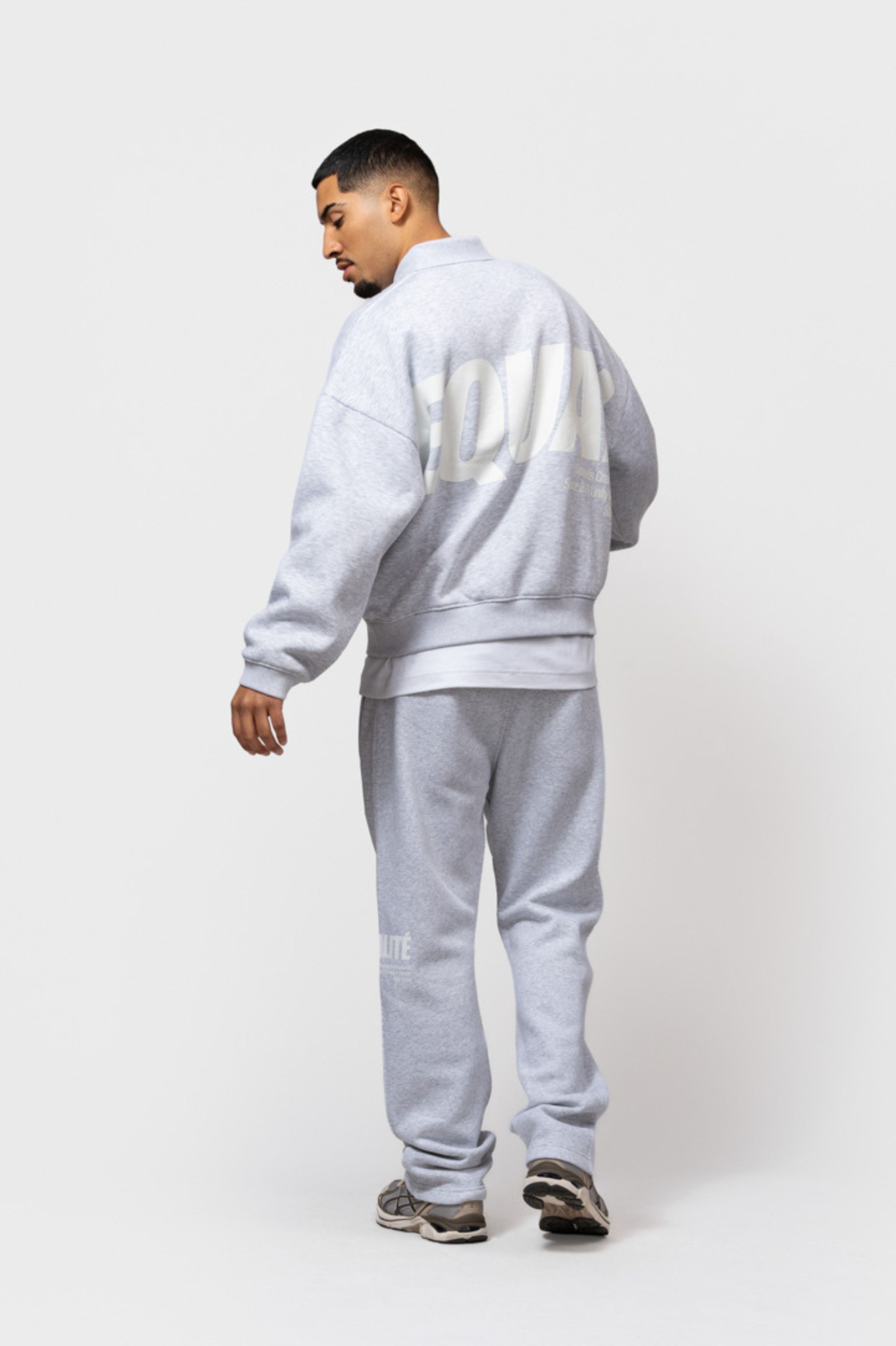 ELIA POLO SWEATER JOGGER SET | MELANGE GREY