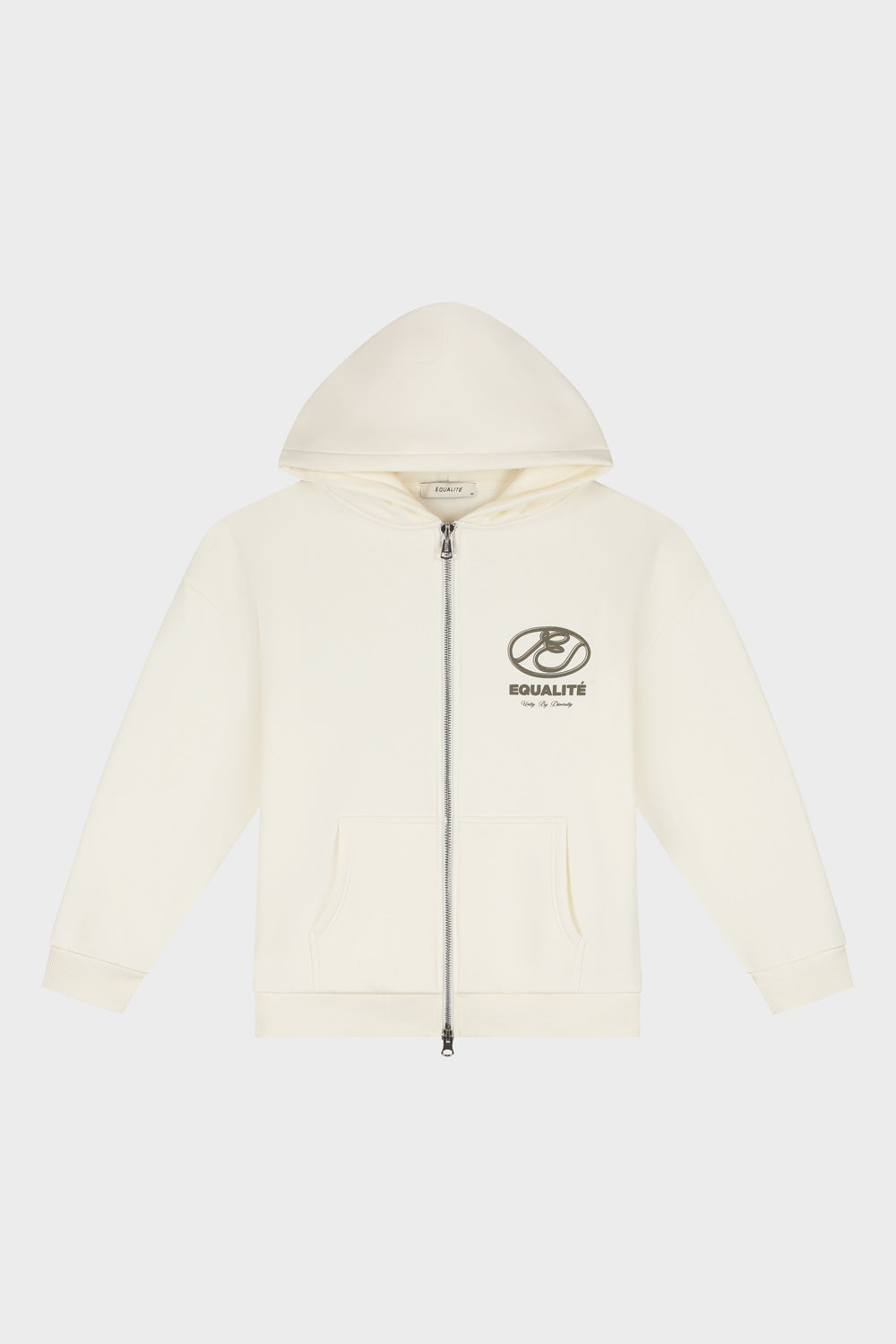 ARID OVERSIZED FULL ZIP HOODIE | OFF-WHITE & TAUPE