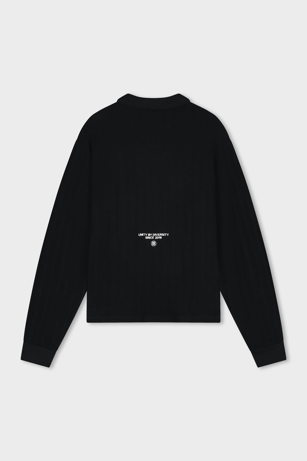 ASH KNIT LONGSLEEVE POLO | BLACK