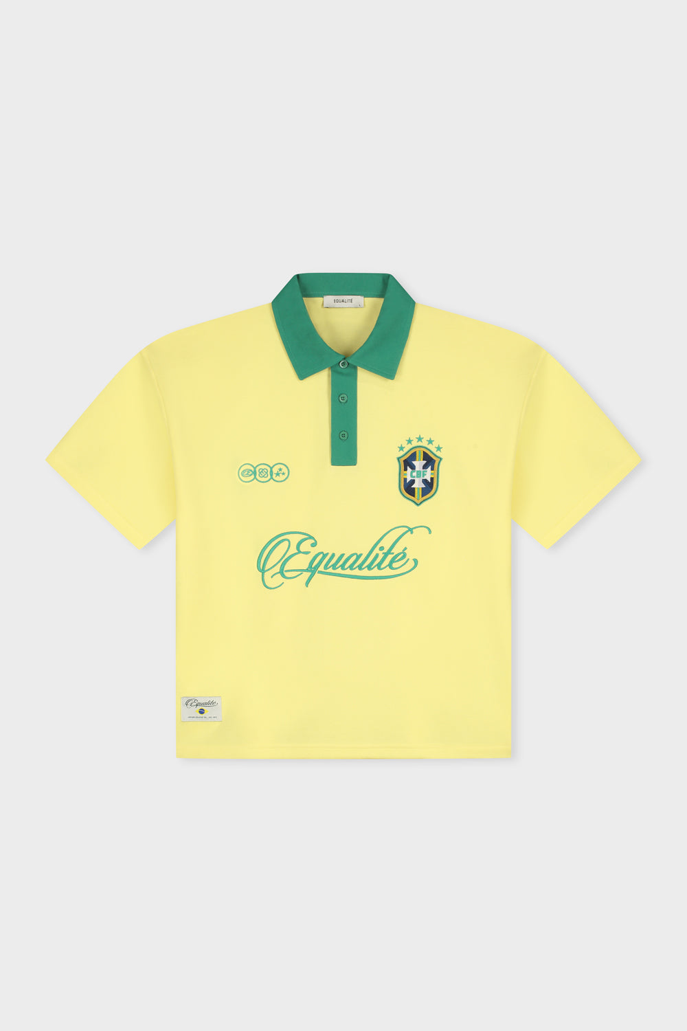BRAZIL OVERSIZED JERSEY POLO | YELLOW & GREEN