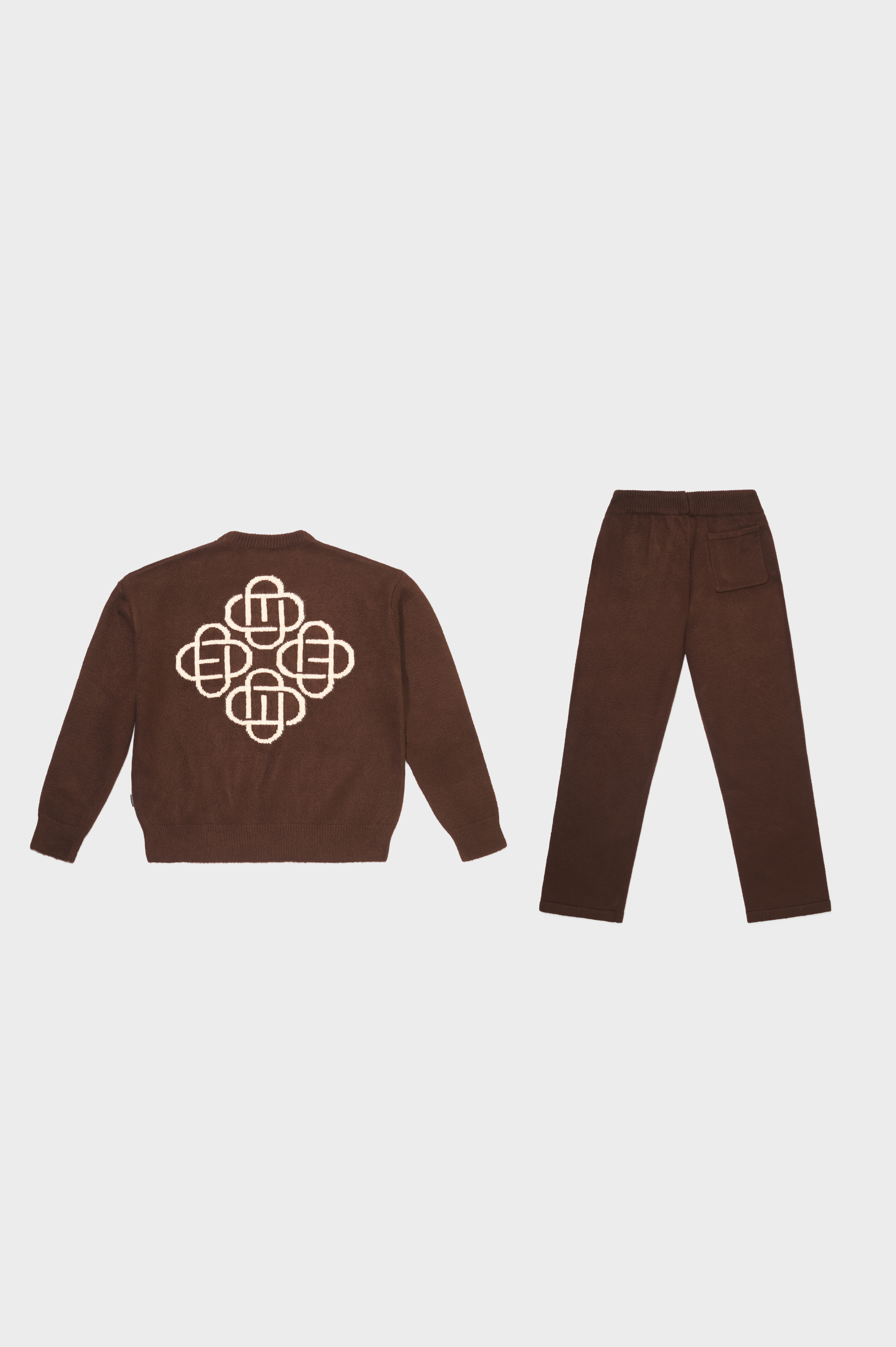 FLUFFY KNIT SET BROWN