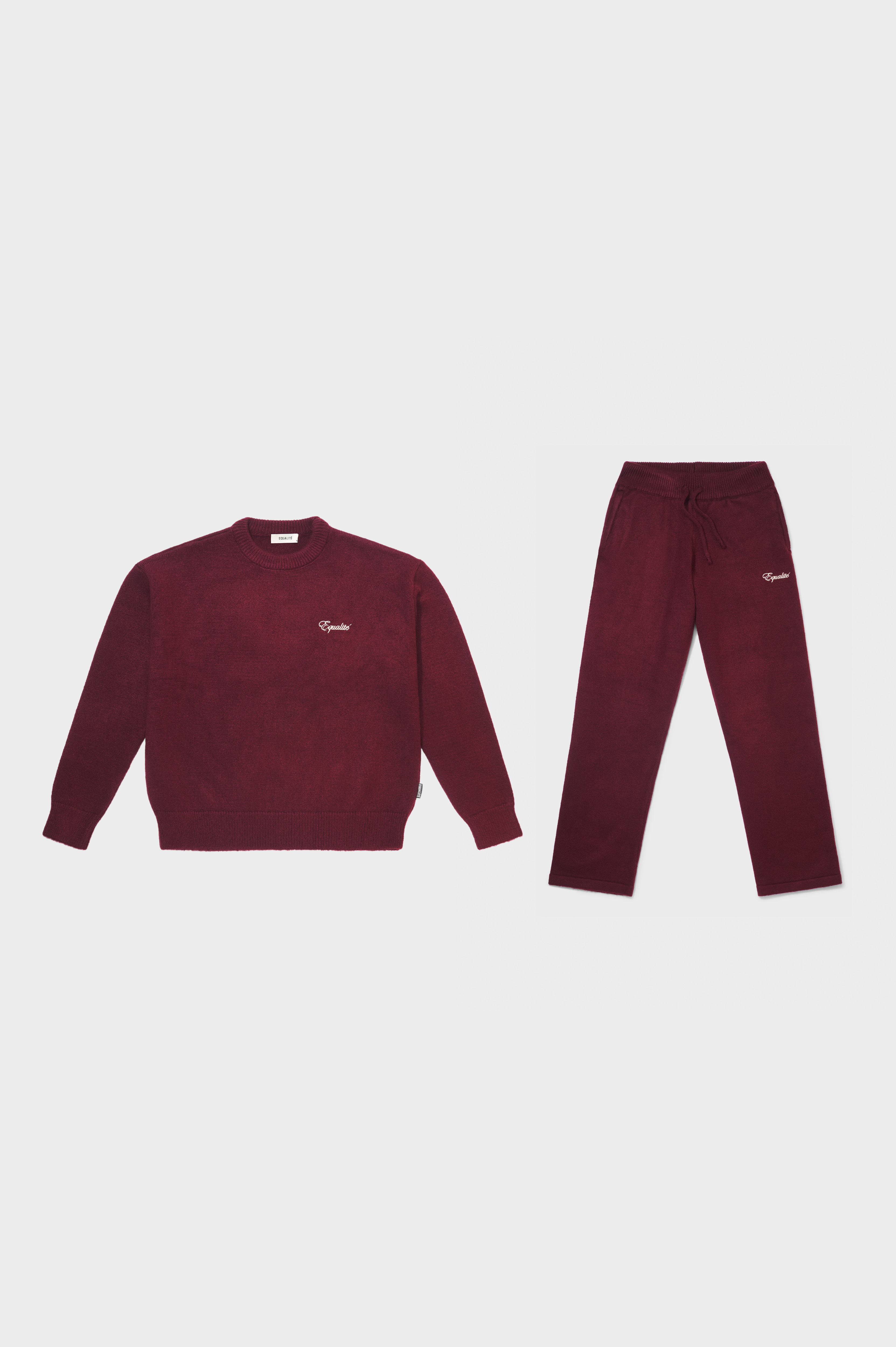 FLUFFY KNIT SET BURGUNDY