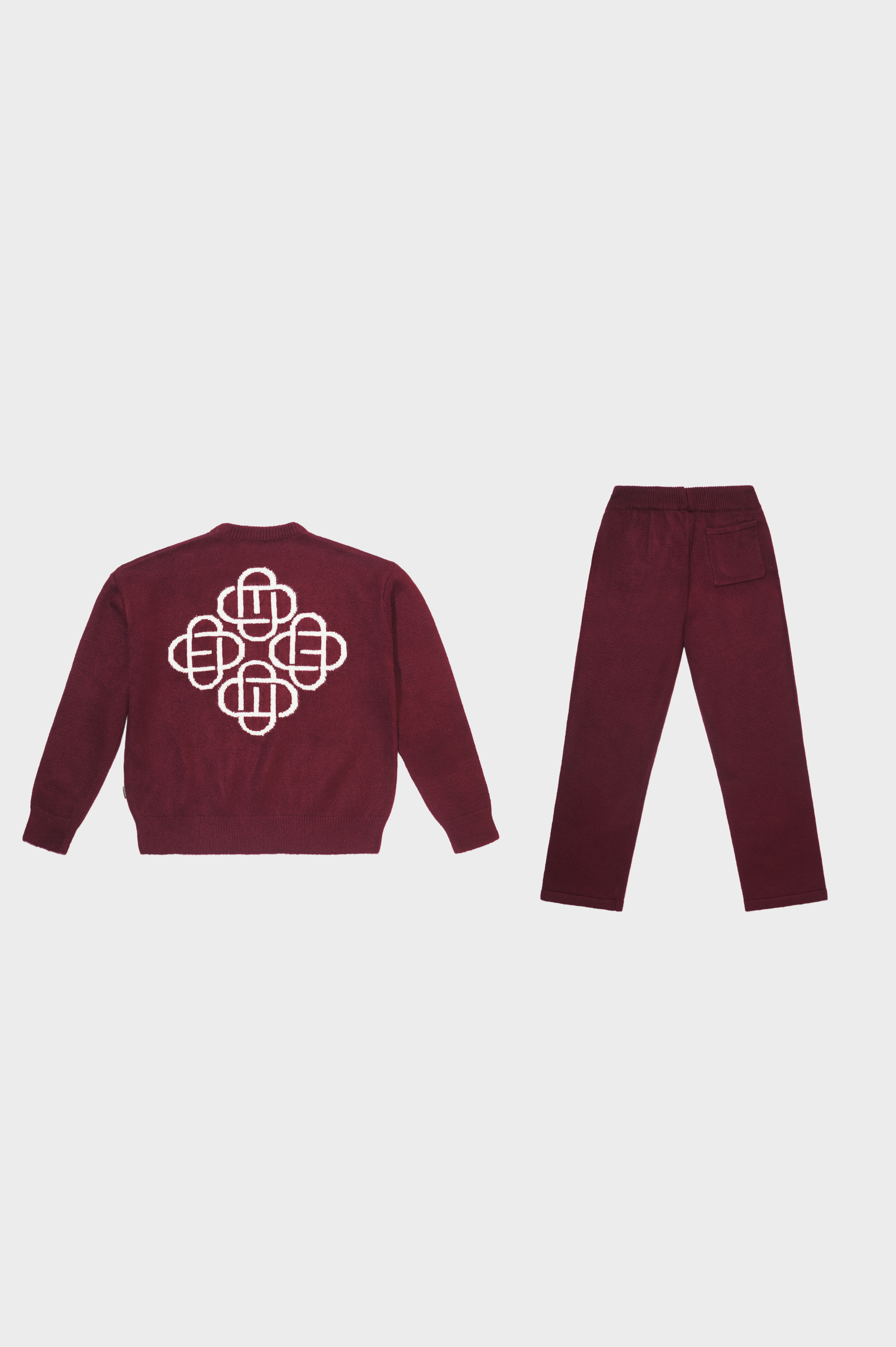 FLUFFY KNIT SET BURGUNDY