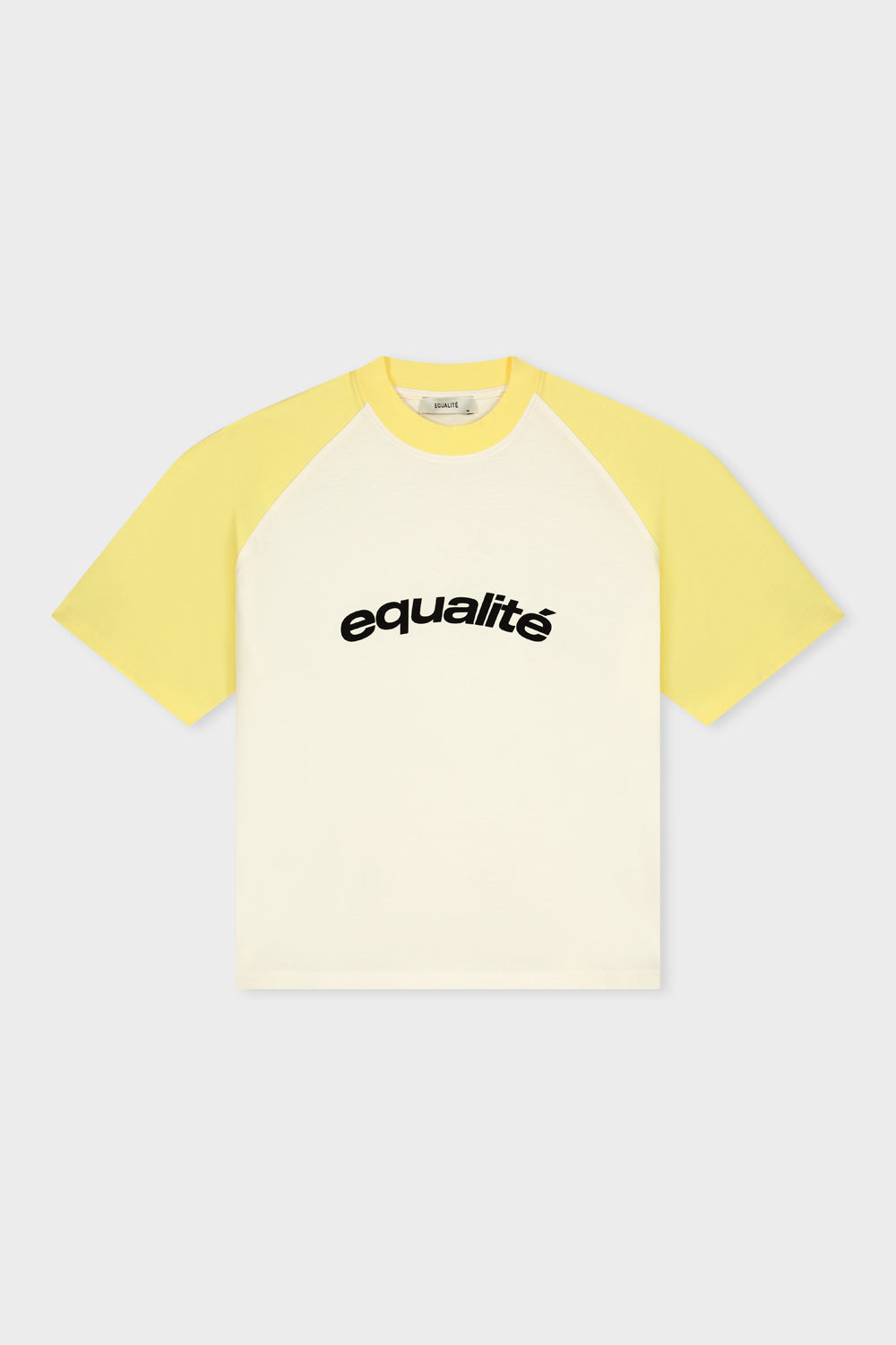 CELESTE RAGLAN BOXY TEE | OFF WHITE & SOFT YELLOW