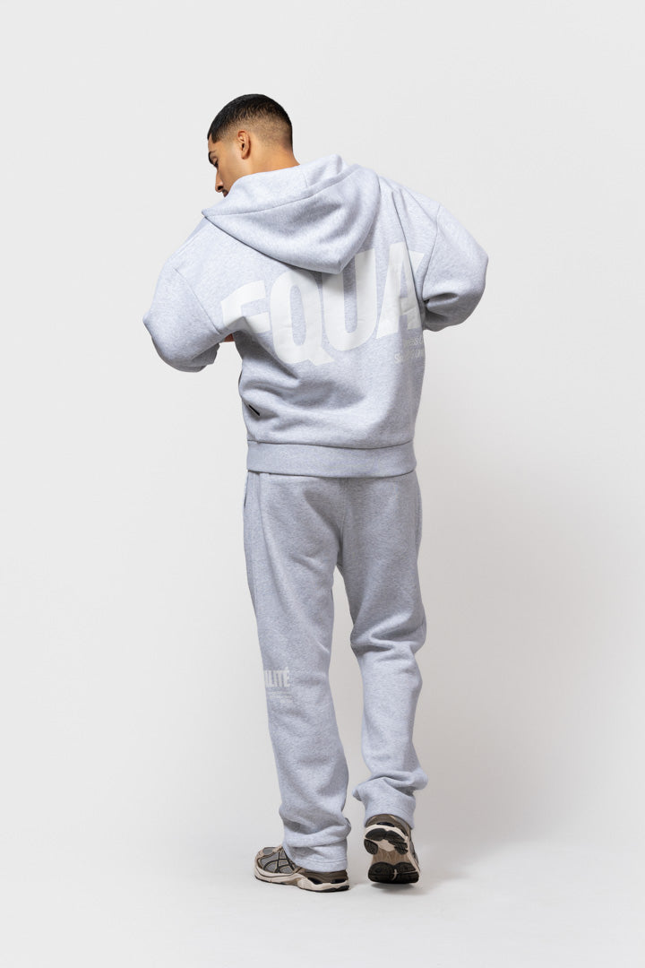 ELIA OVERSIZED FULL ZIP HOODIE | MELANGE GREY
