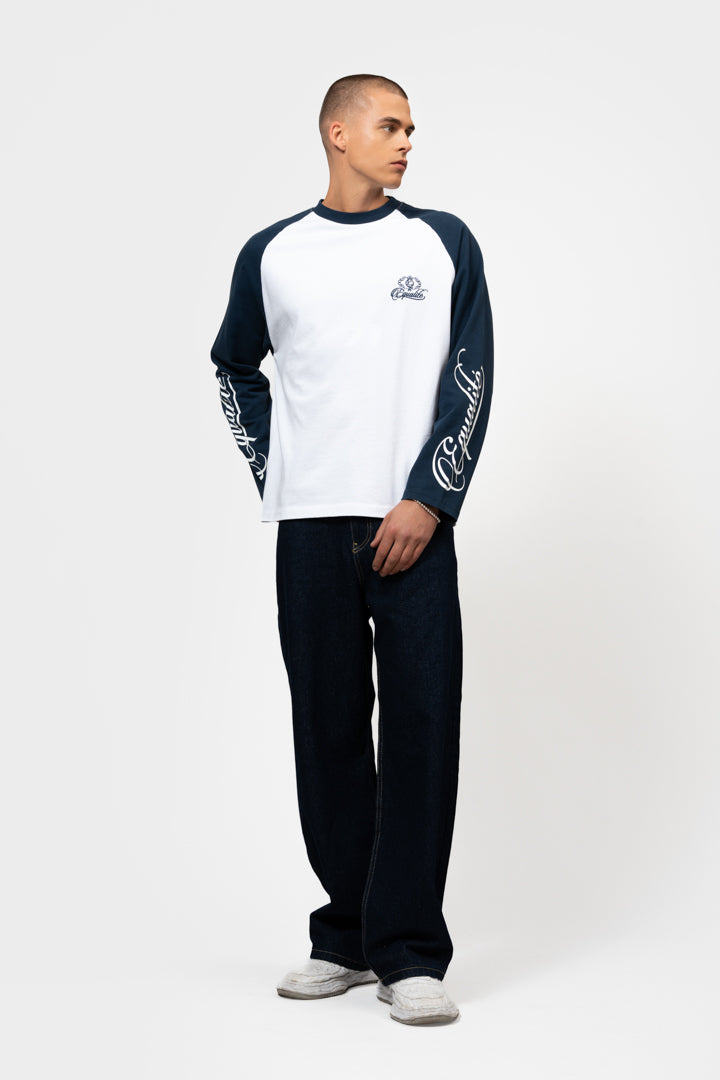 JETT RAGLAN LONGSLEEVE TEE | OFF-WHITE & NAVY