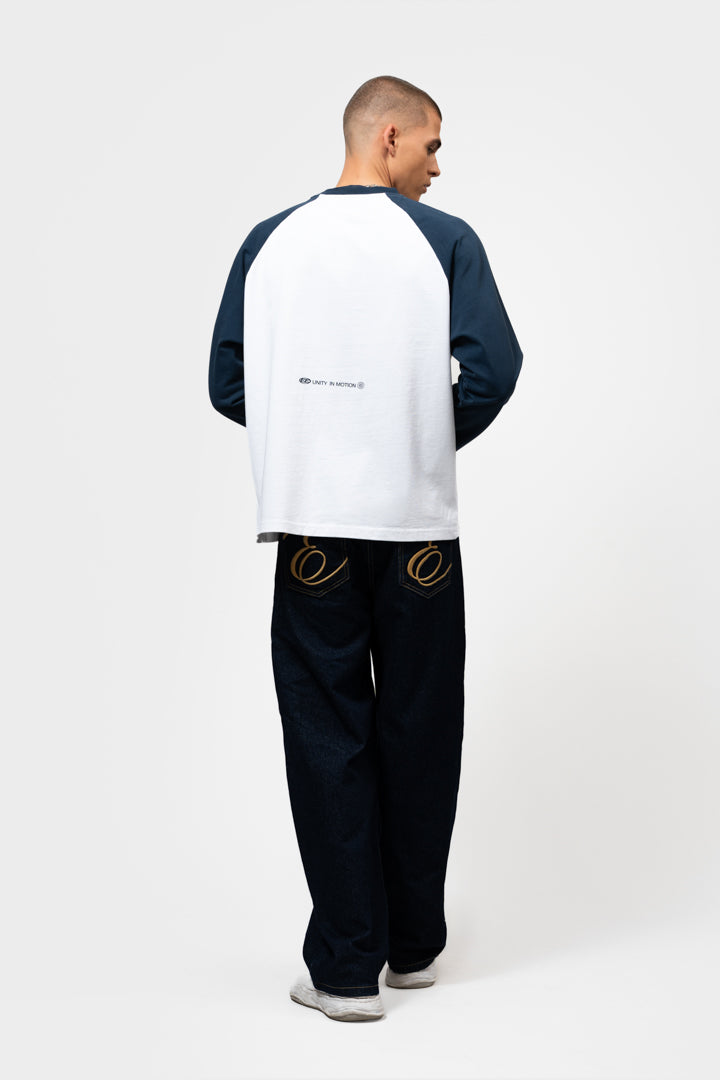 JETT RAGLAN LONGSLEEVE TEE | OFF-WHITE & NAVY