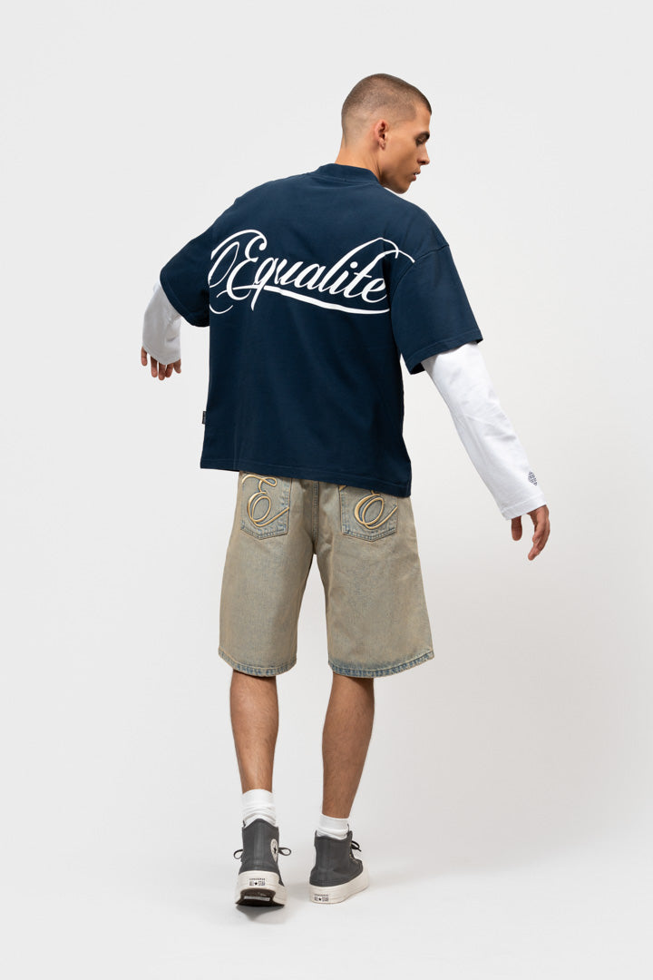 NICO DOUBLE LAYER LONGSLEEVE TEE | WASHED NAVY