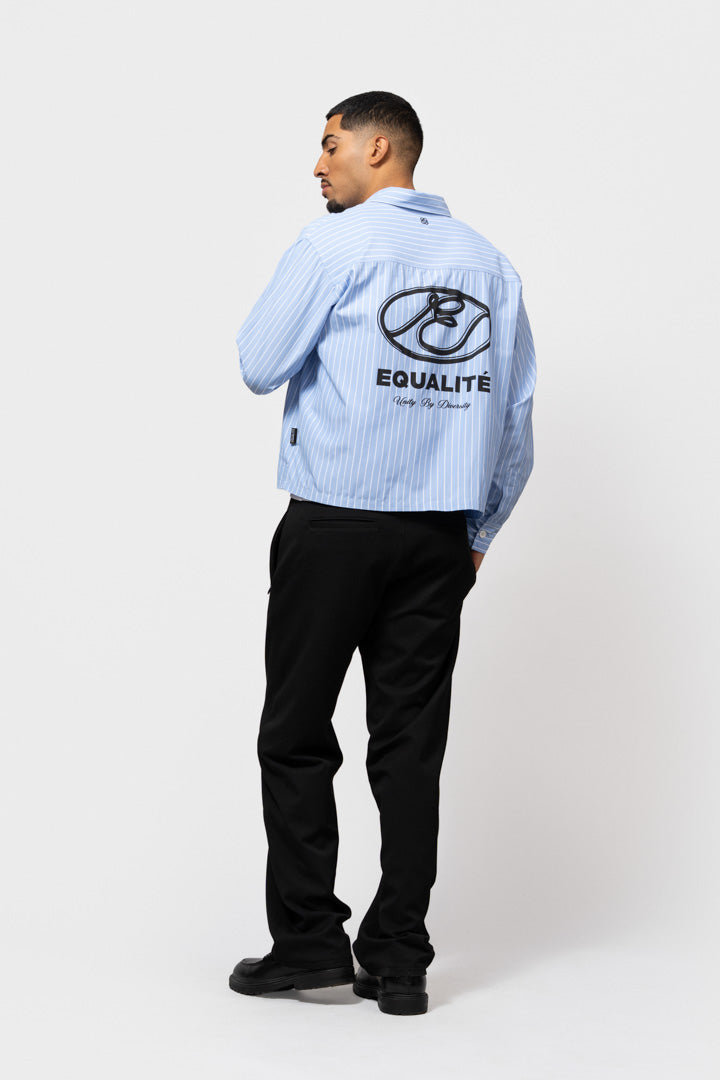 ARID BOXY LONGSLEEVE SHIRT | STRIPED BLUE