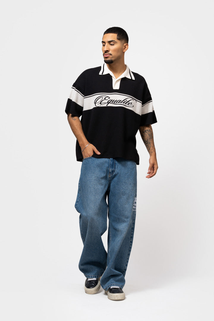 JADEN KNIT POLO | BLACK - Equalité