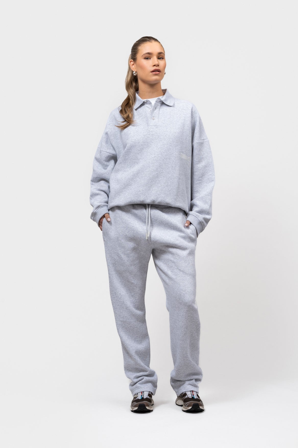 ELIA POLO SWEATER | MELANGE GREY