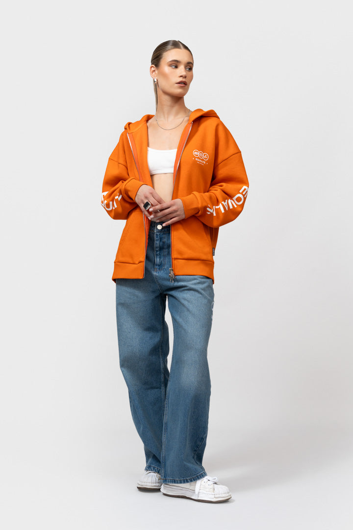 UNIVERSE FULL ZIP HOODIE | ORANGE - Equalité