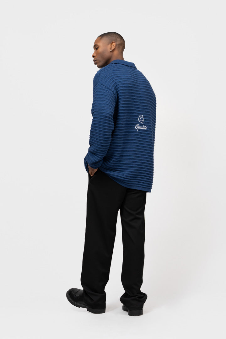 HERITAGE RIB KNIT POLO | NAVY
