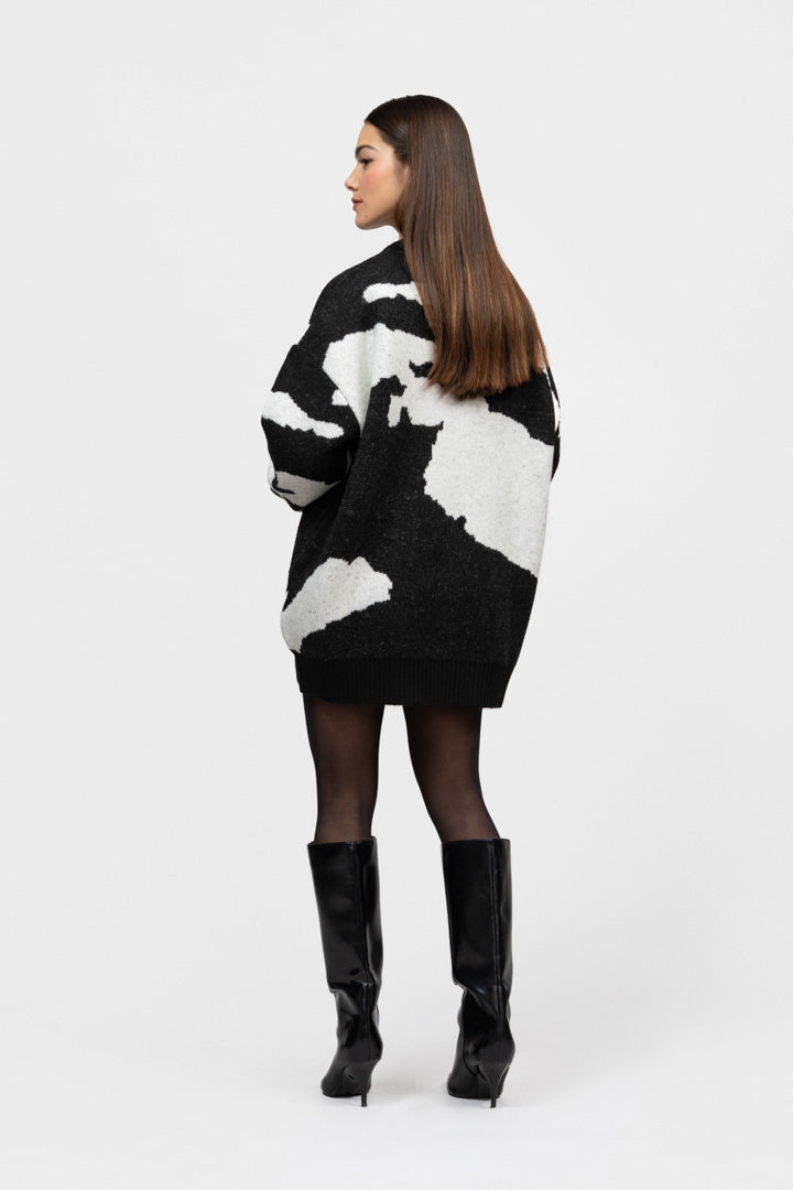 CAMO KNIT SWEATER | BLACK & OFF-WHITE