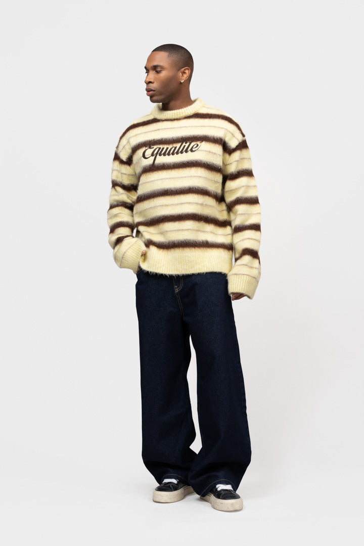STRIPE KNIT SWEATER | YELLOW & BROWN - Equalité