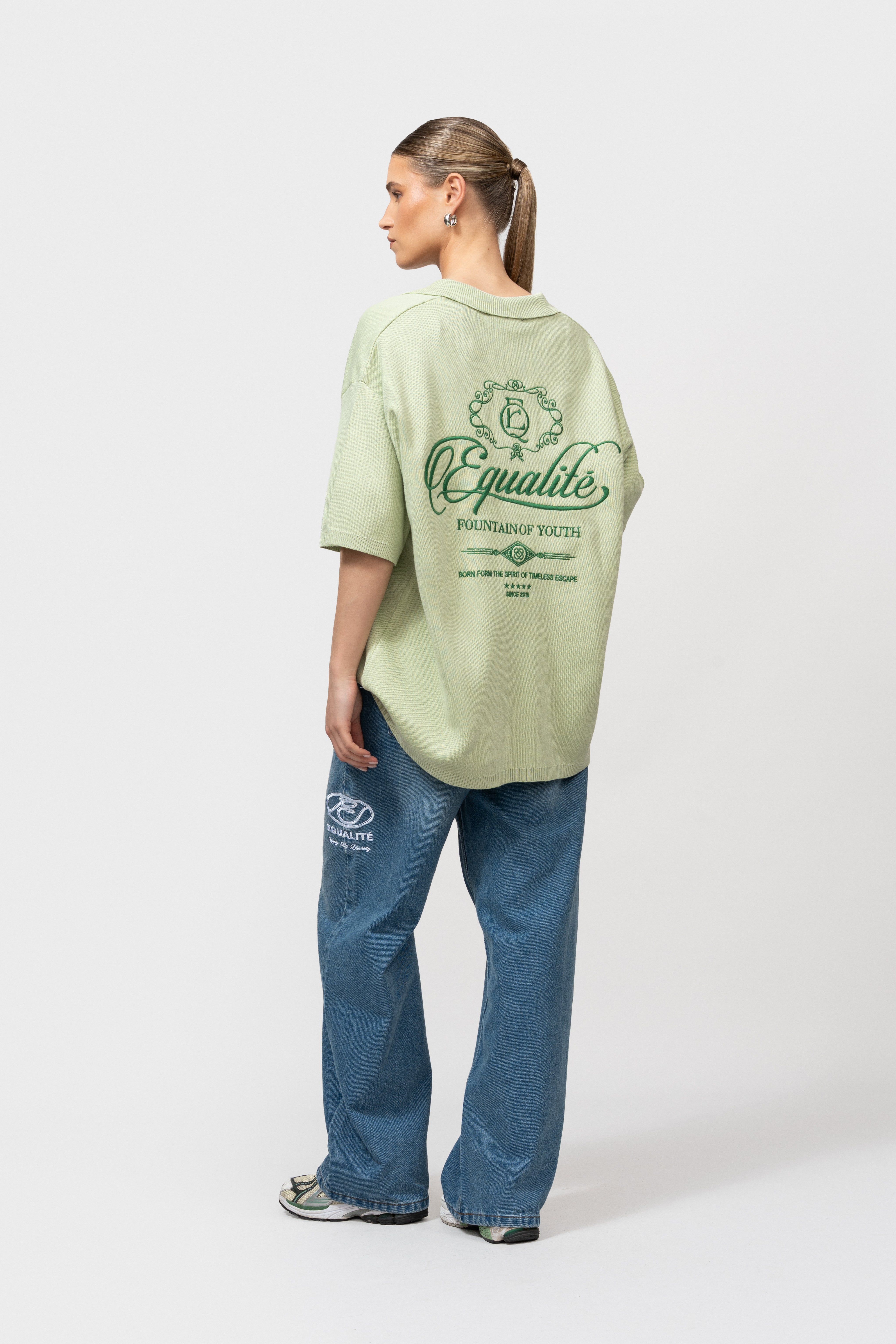 BEAU KNIT POLO | SOFT LIGHT GREEN