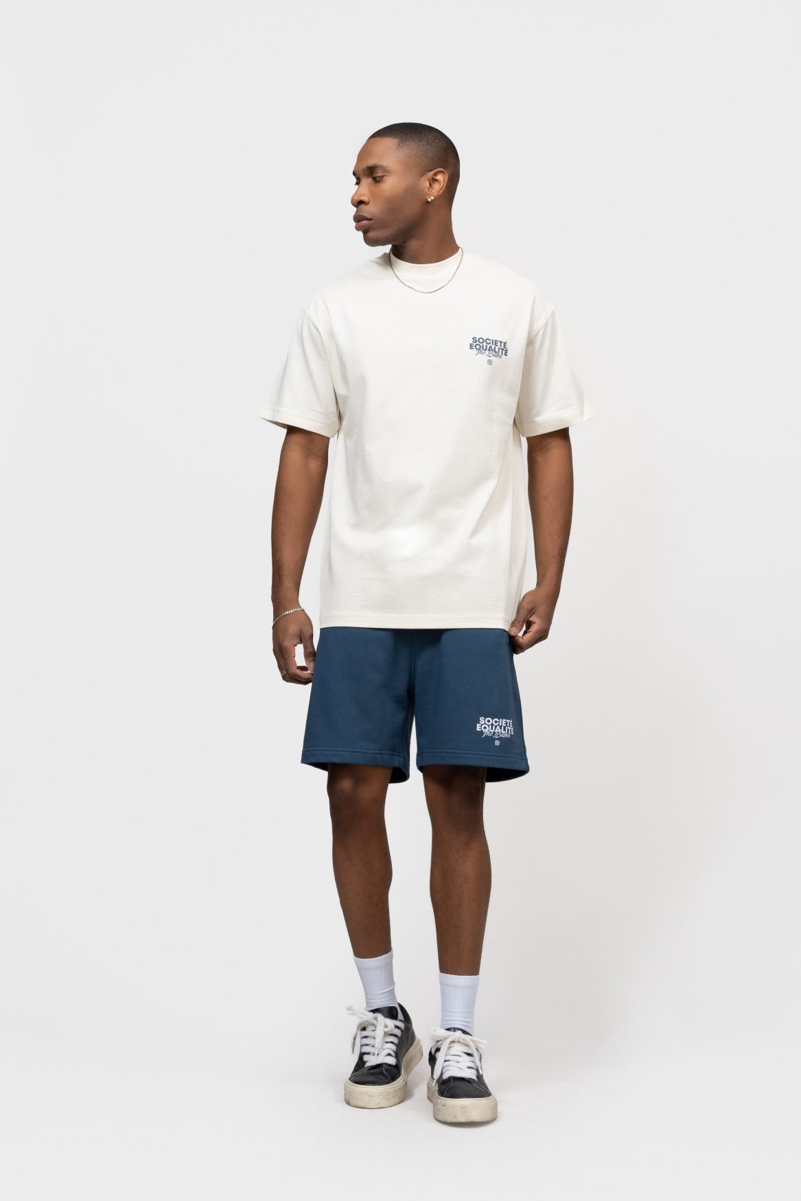 SOCIETÉ 2.0 OVERSIZED TEE | OFF-WHITE & NAVY