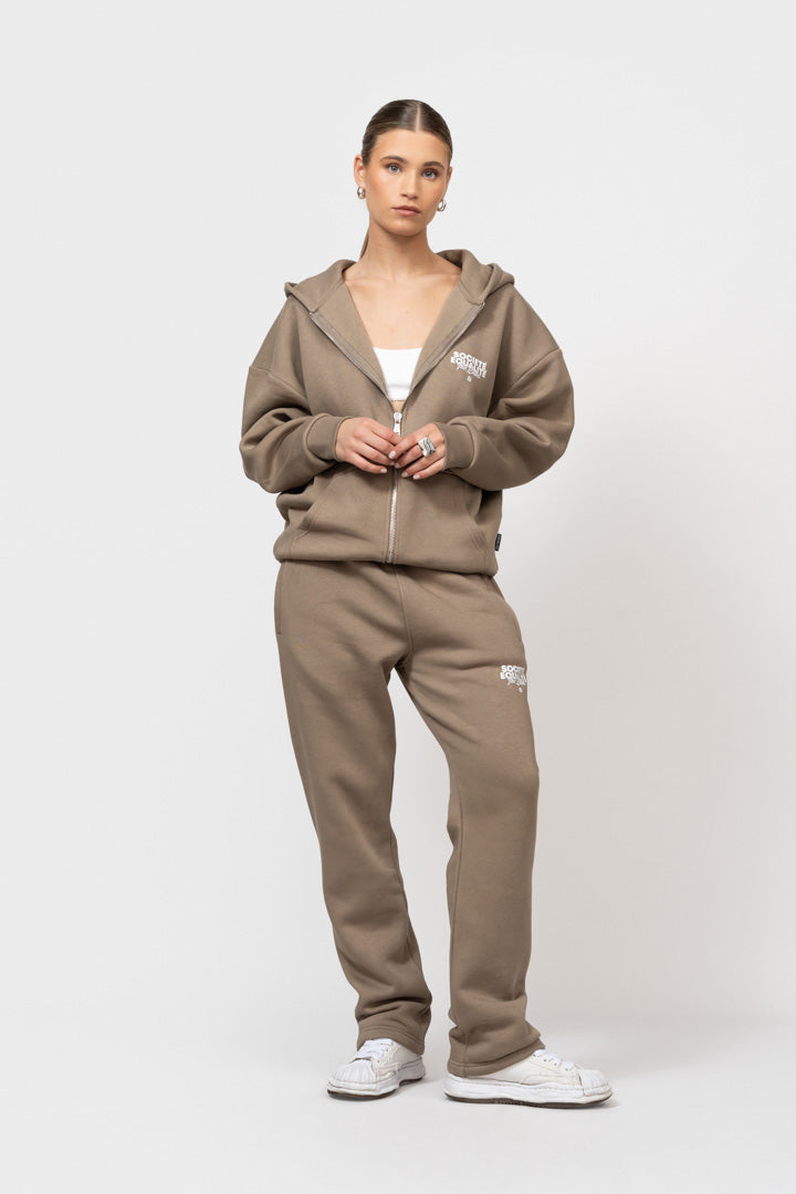 SOCIETÉ 2.0 OVERSIZED FULL ZIP HOODIE | TAUPE