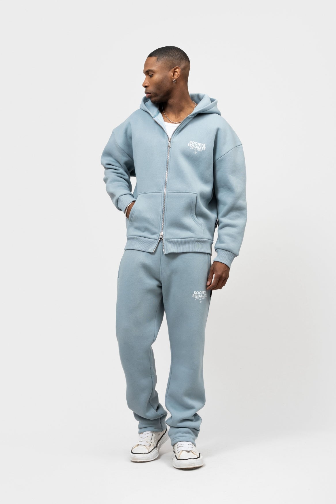 SOCIETÉ 2.0 OVERSIZED FULL ZIP HOODIE | LIGHT BLUE