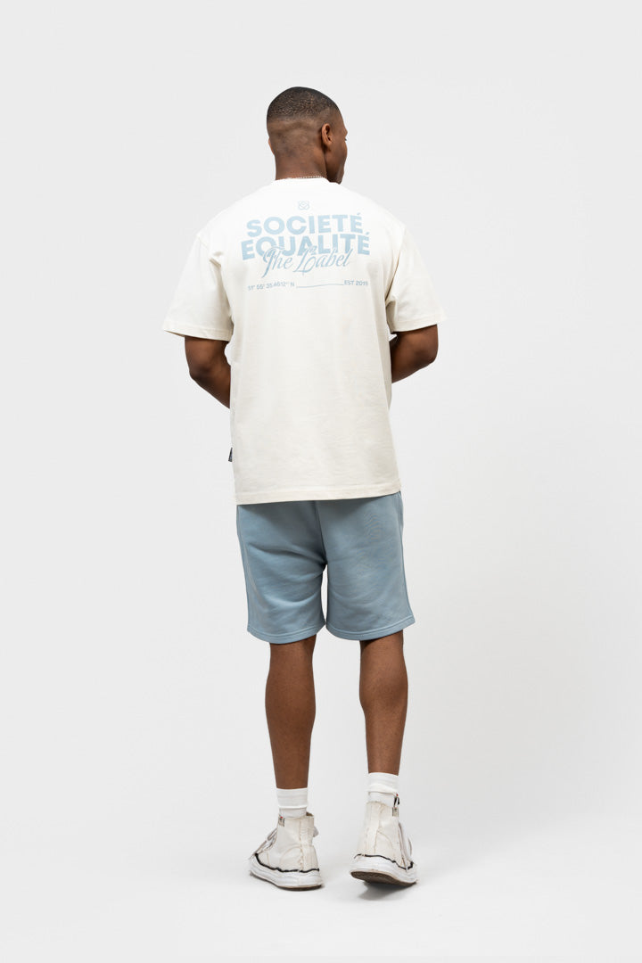 SOCIETÉ 2.0 OVERSIZED TEE | OFF-WHITE & LIGHT BLUE