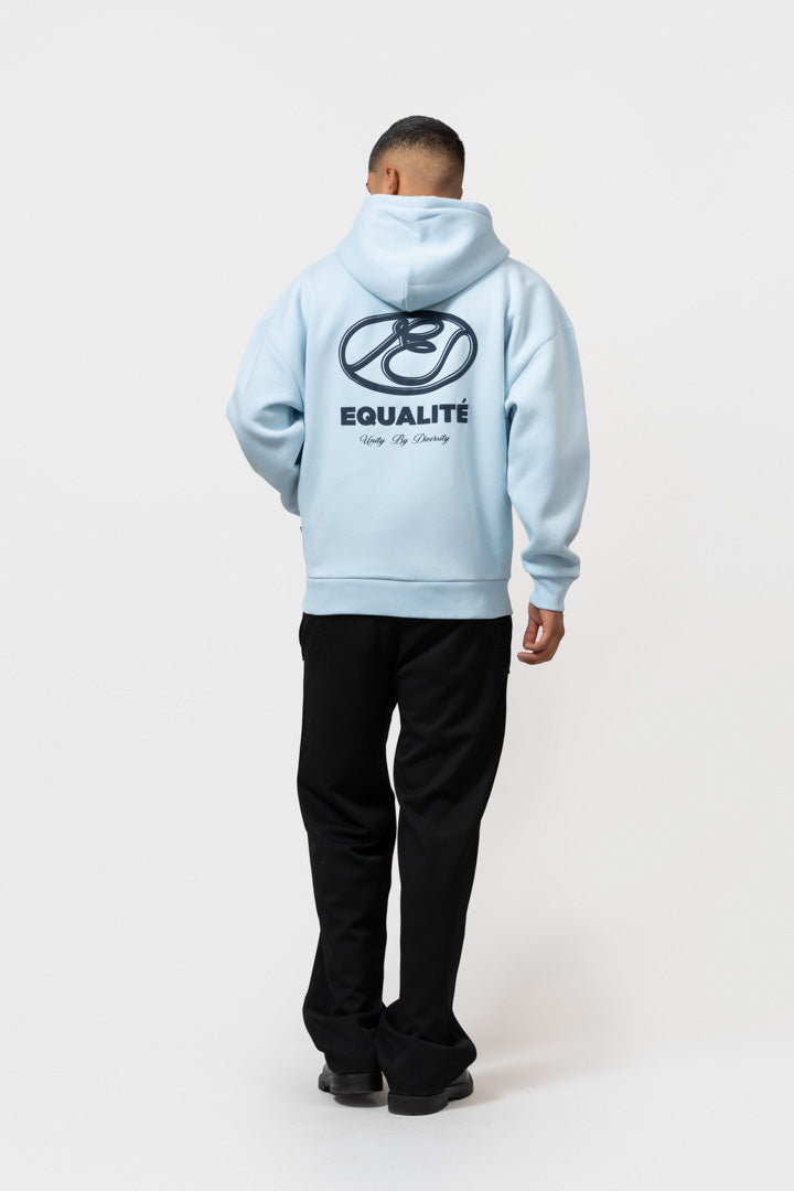 ARID OVERSIZED FULL ZIP HOODIE | LIGHT BLUE & NAVY