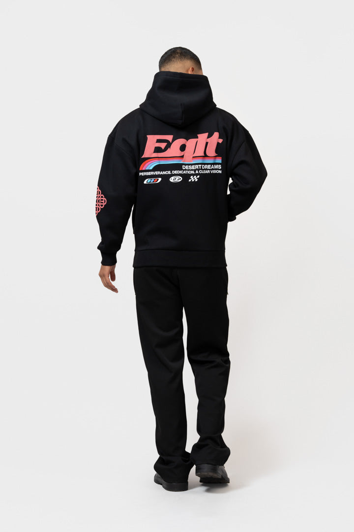 DESERT OVERSIZED FULL ZIP HOODIE | BLACK