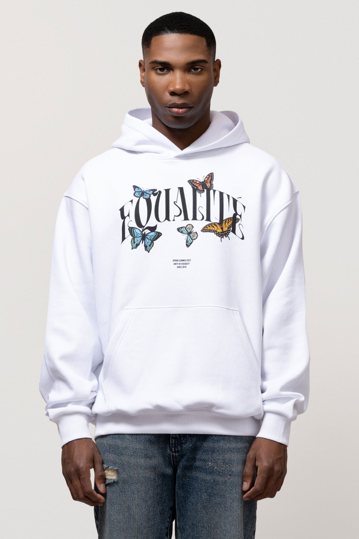 BUTTERFLY OVERSIZED HOODIE | WHITE