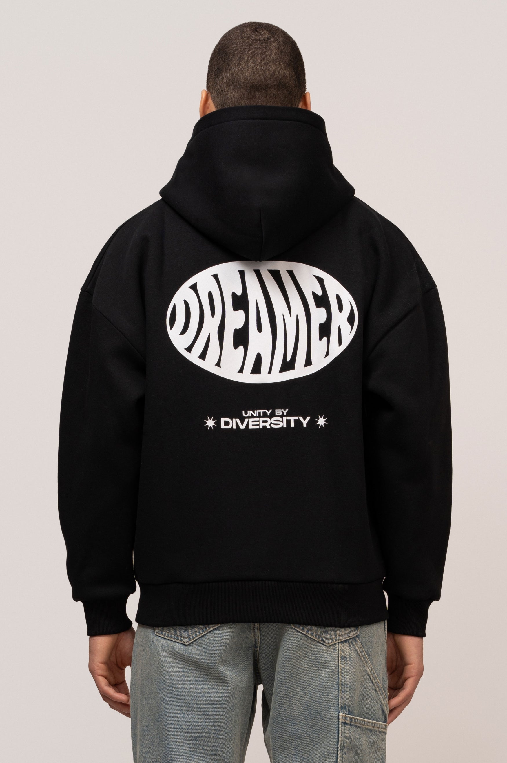 DREAMER OVERSIZED FULL ZIP HOODIE | BLACK