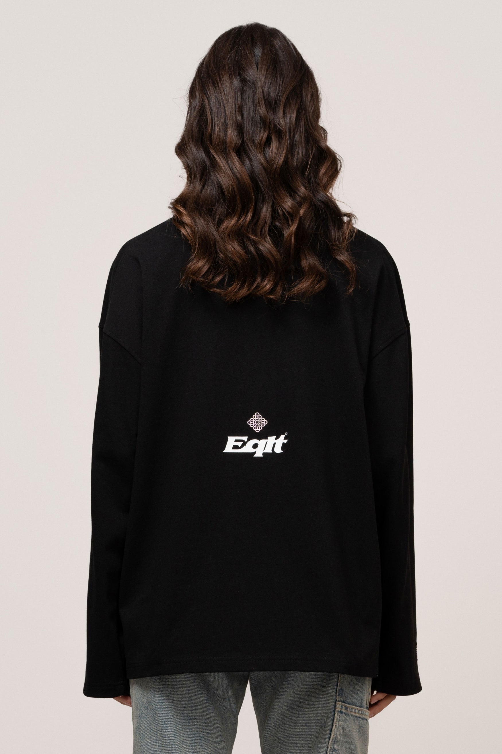 JERSEY LONG SLEEVE POLO | BLACK