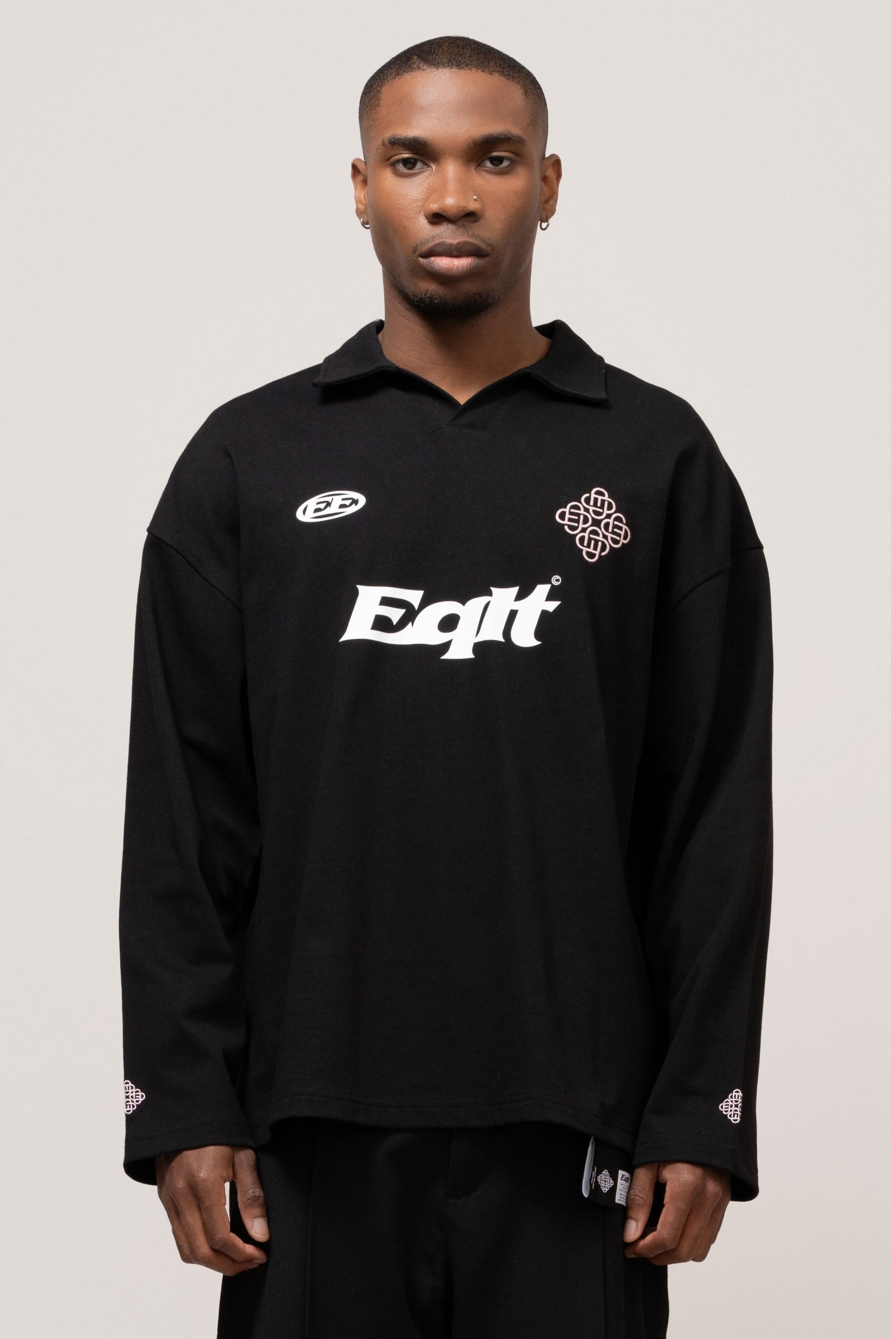 JERSEY LONGSLEEVE POLO | BLACK