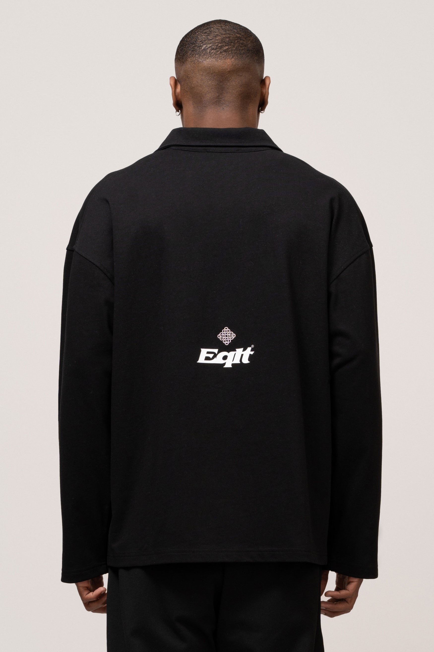 JERSEY LONGSLEEVE POLO | BLACK