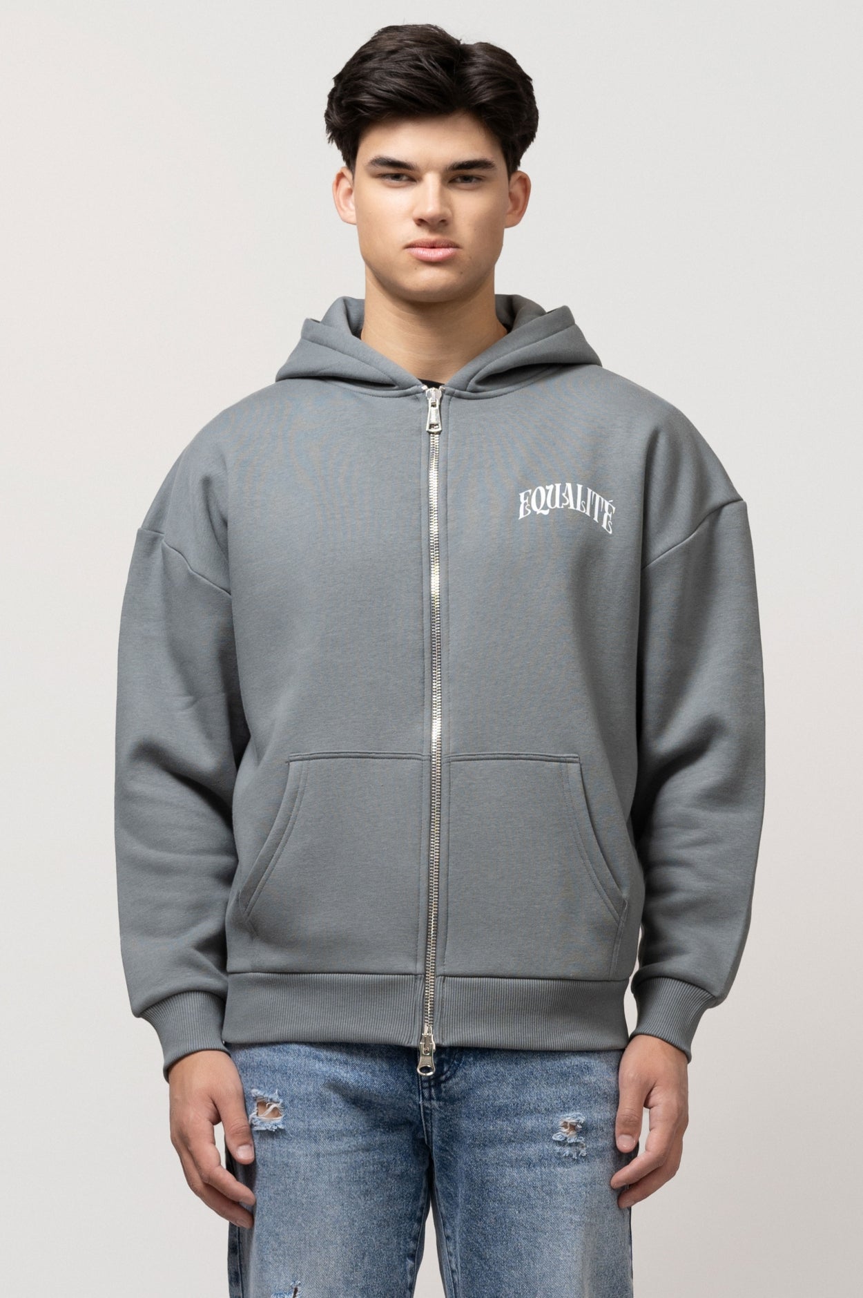 Oversized full zip top hoodie