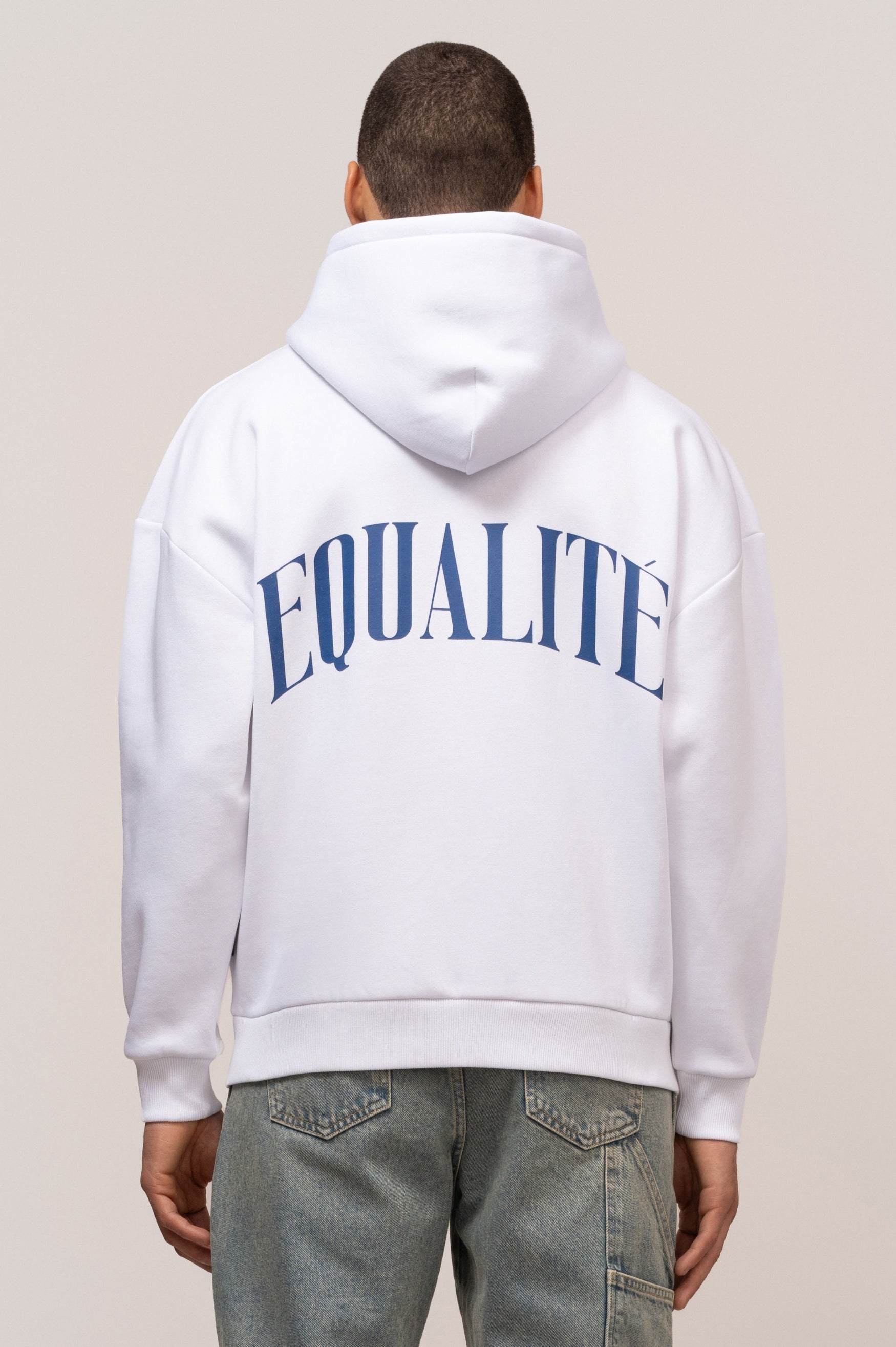 OLIVER OVERSIZED FULL ZIP HOODIE | WHITE & BLUE