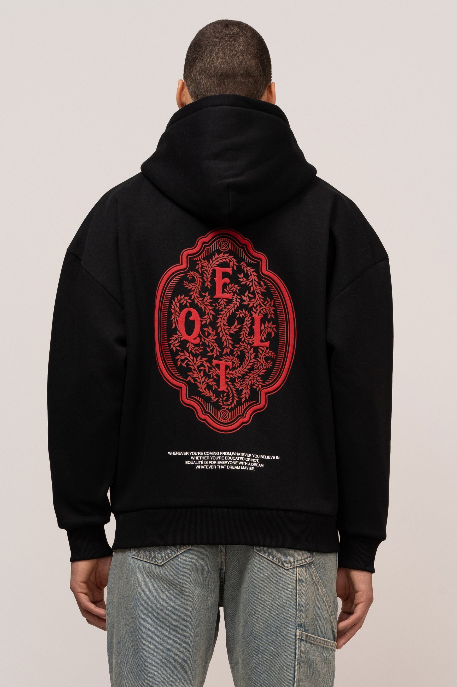 PAINTING EQLT OVERSIZED FULL ZIP HOODIE | BLACK