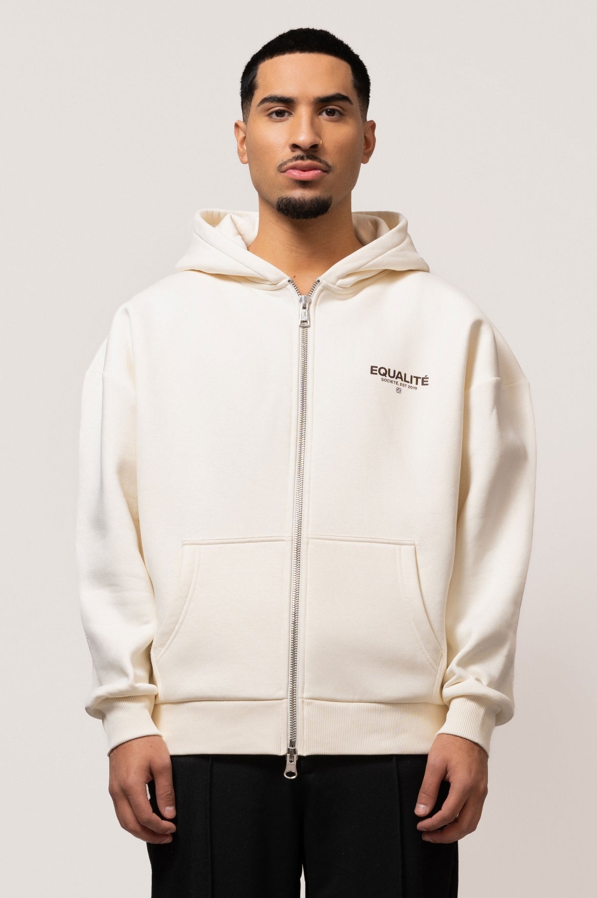 SOCIETÉ OVERSIZED FULL ZIP HOODIE | OFF-WHITE