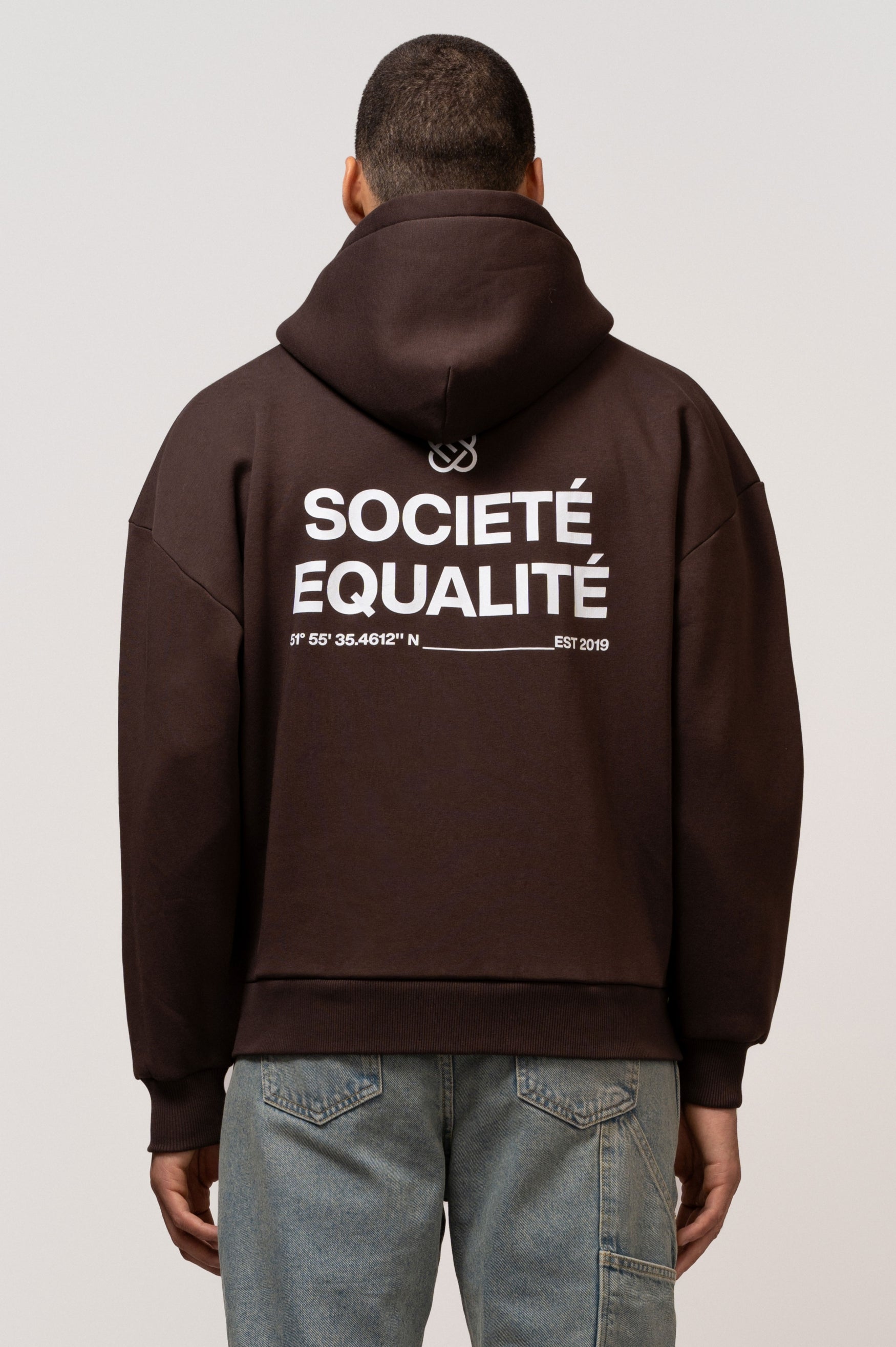 SOCIETÉ OVERSIZED FULL ZIP HOODIE | BROWN