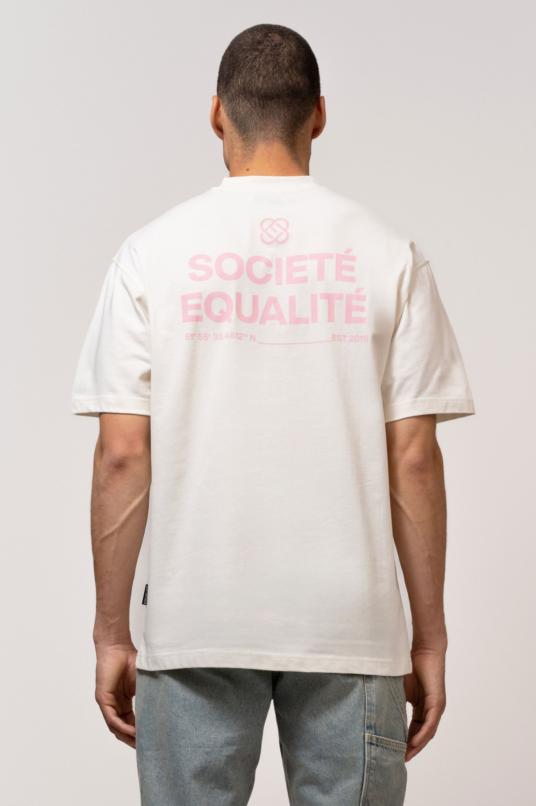 SOCIETÉ OVERSIZED TEE | OFF WHITE & PINK