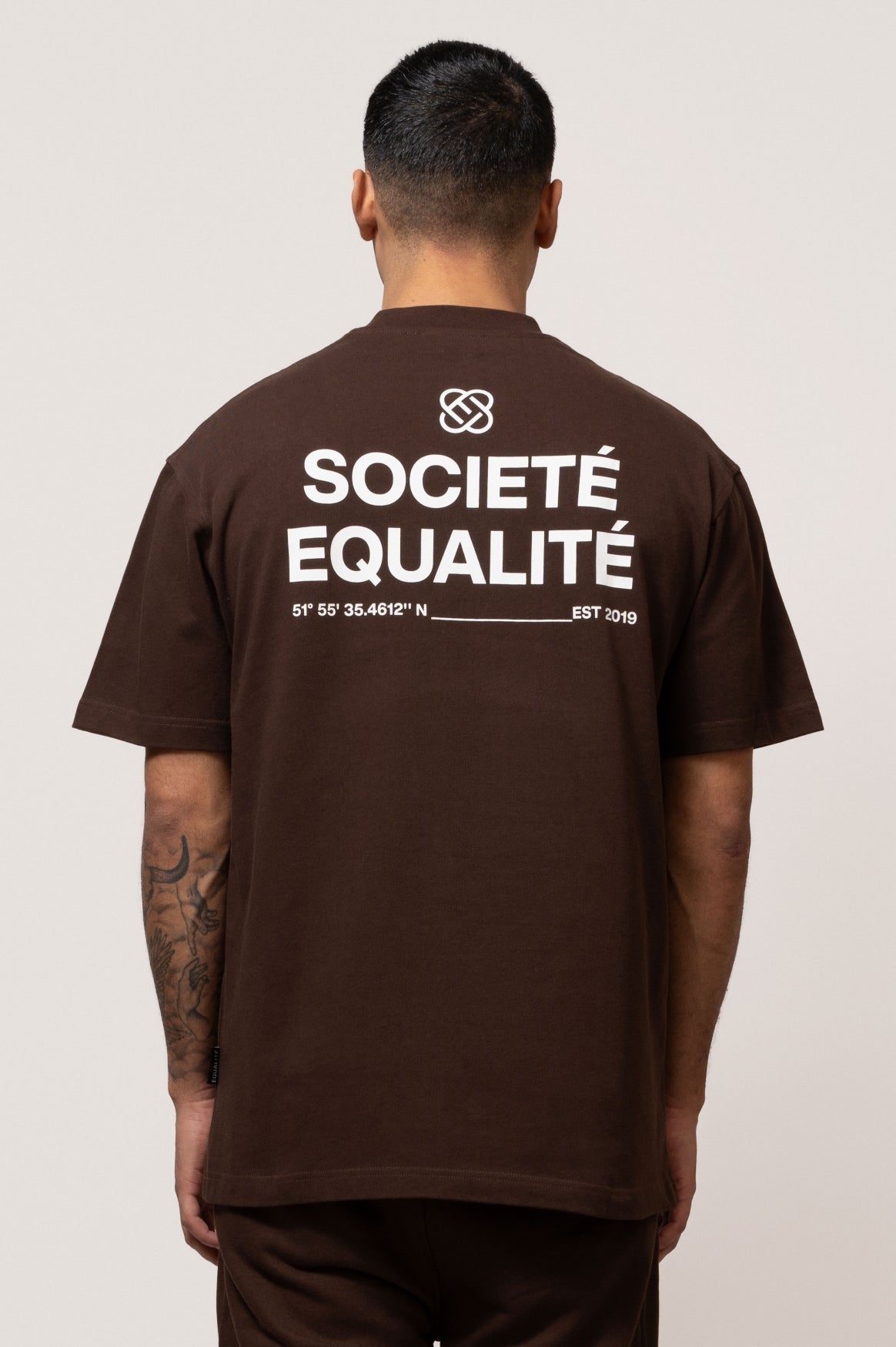 SOCIETÉ OVERSIZED TEE | BROWN & OFF-WHITE