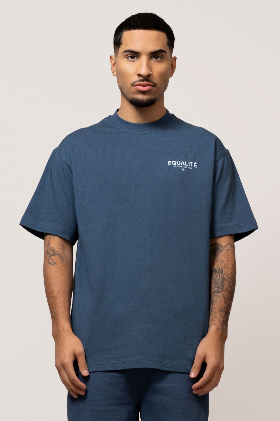 SOCIETÉ OVERSIZED TEE | NAVY & LIGHT BLUE