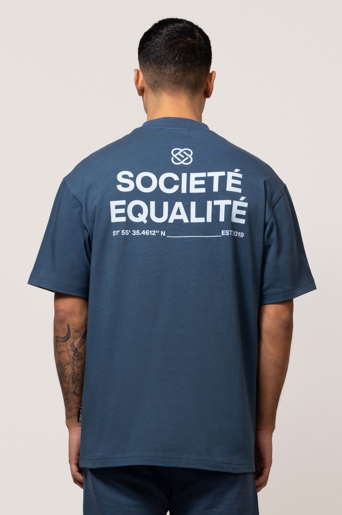 SOCIETÉ OVERSIZED TEE | NAVY & LIGHT BLUE