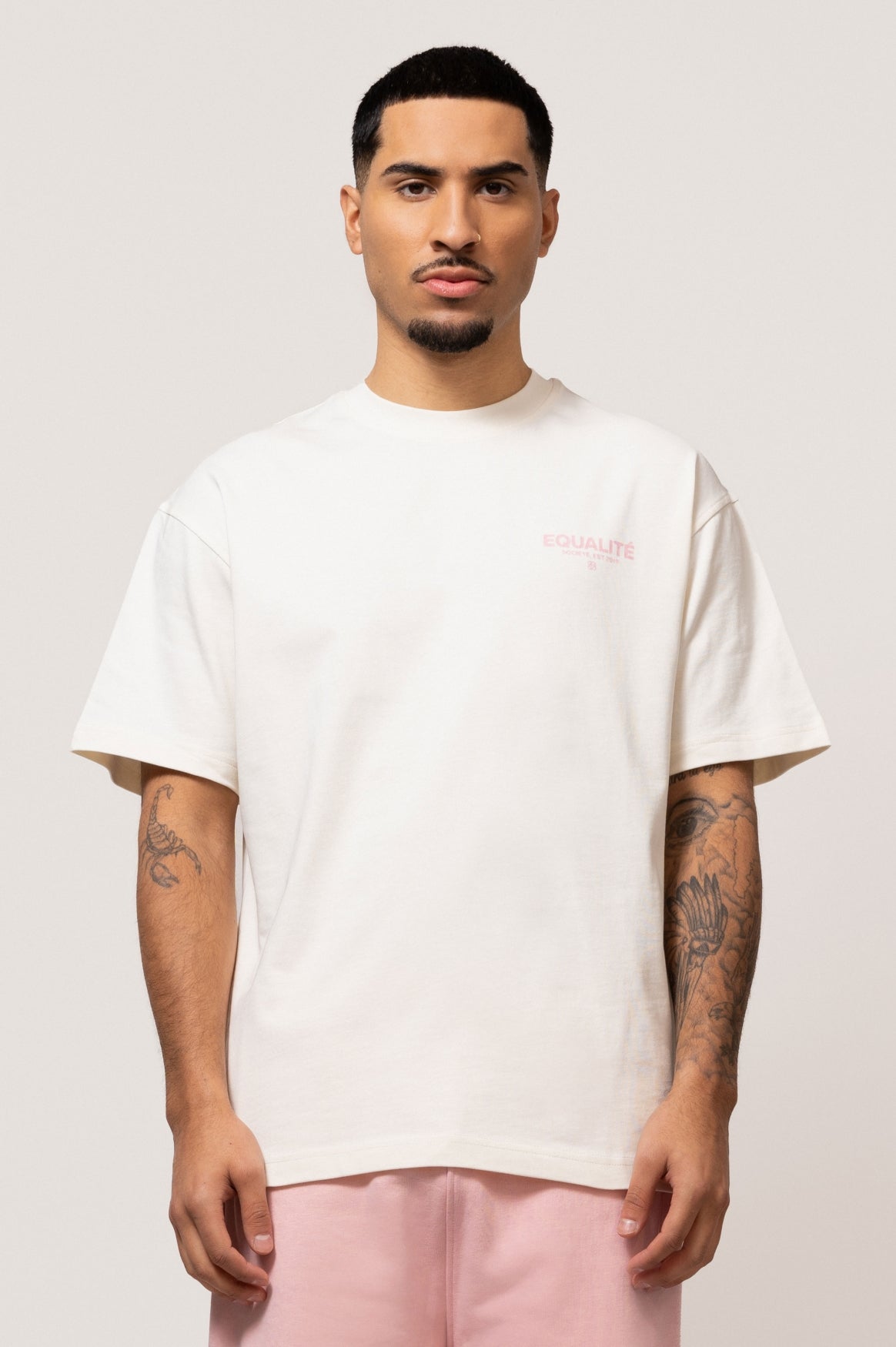 SOCIETÉ OVERSIZED TEE | OFF-WHITE & PINK