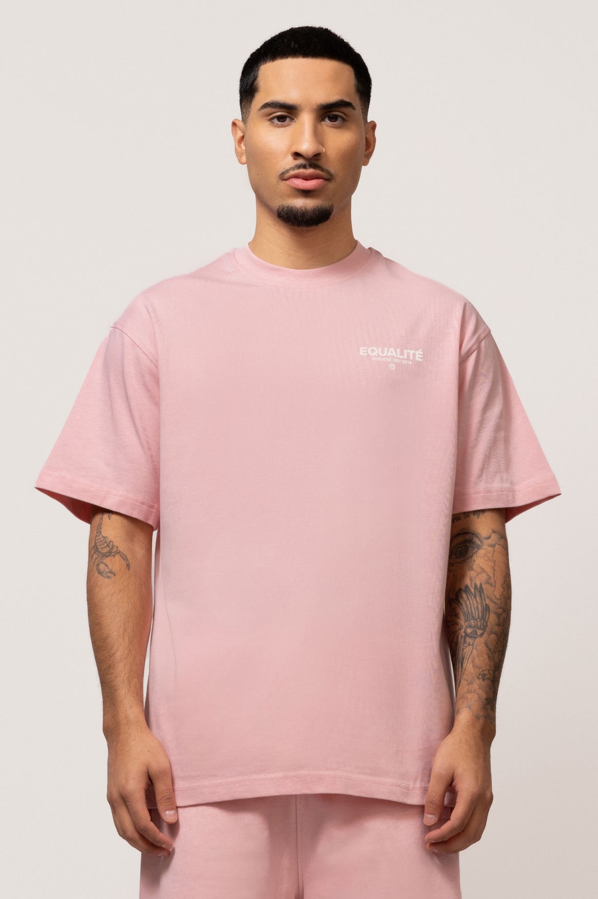 SOCIETÉ OVERSIZED TEE | PINK & WHITE