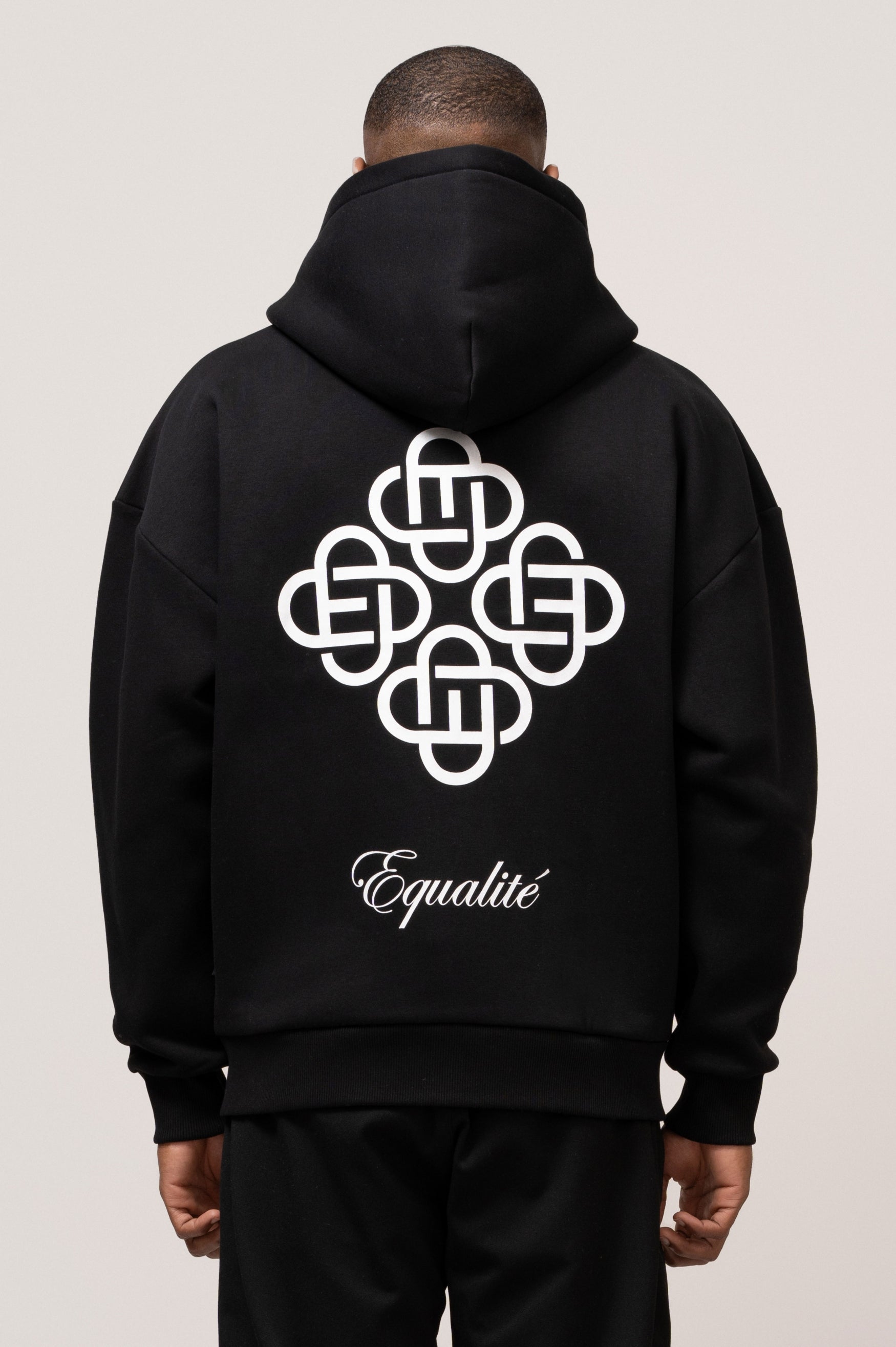 SYMBOL OVERSIZED FULL ZIP HOODIE | BLACK & WHITE