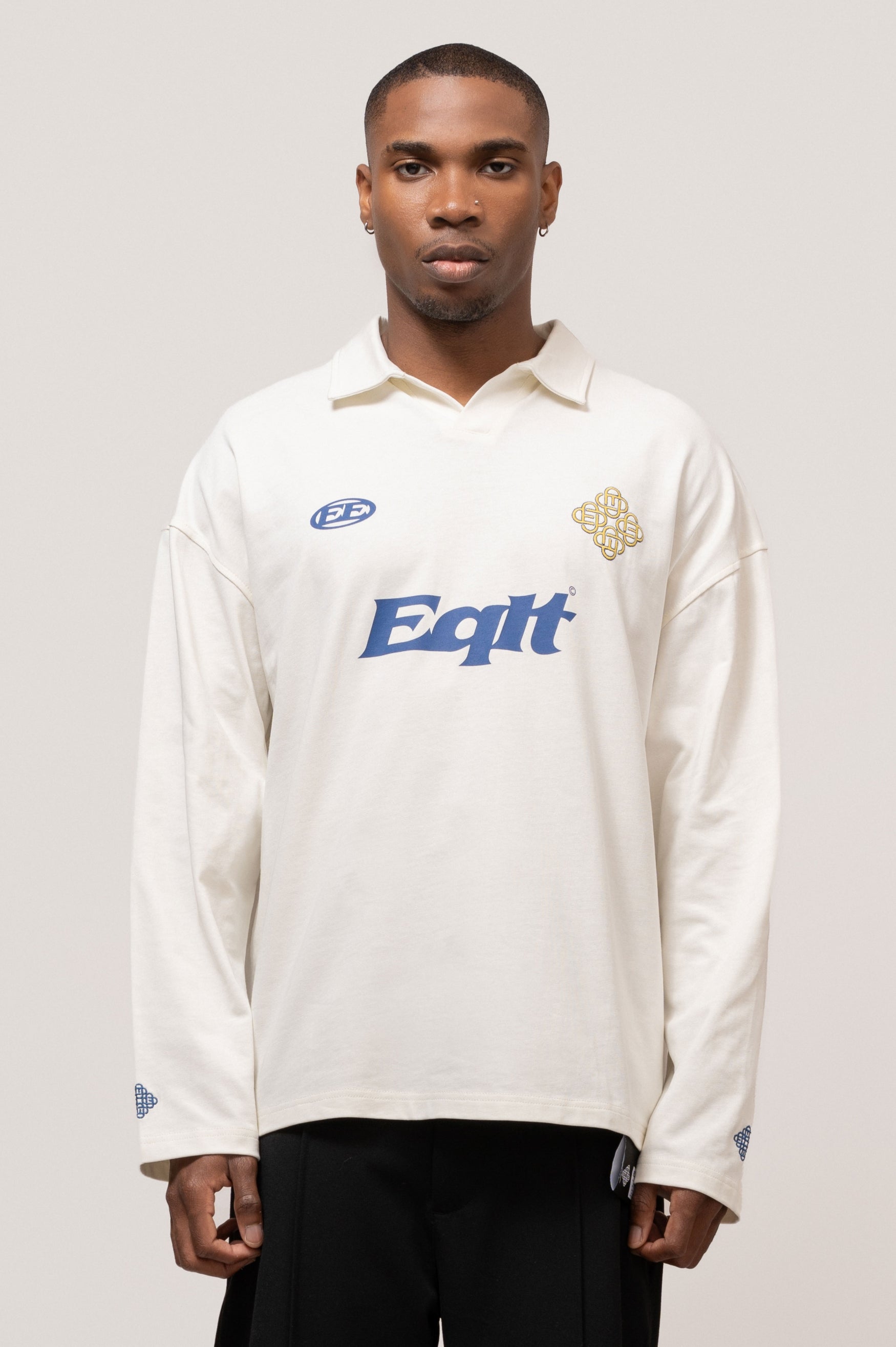 JERSEY LONGSLEEVE POLO | OFF-WHITE