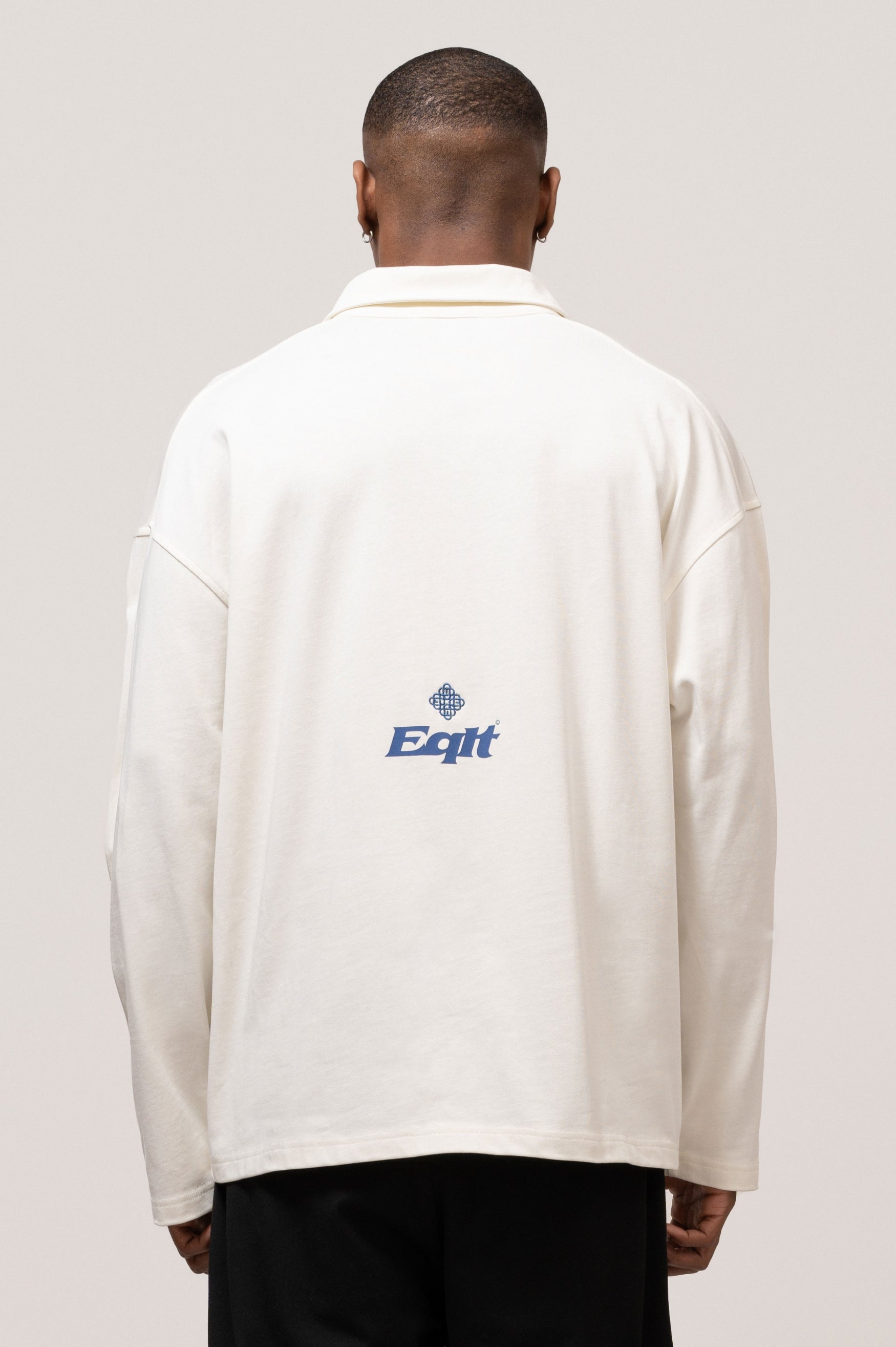 JERSEY LONGSLEEVE POLO | OFF-WHITE